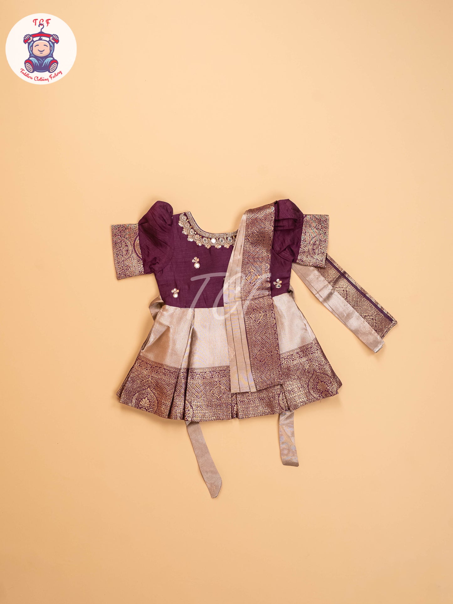 Purple & Sandal - Kids Readymade Frocks
