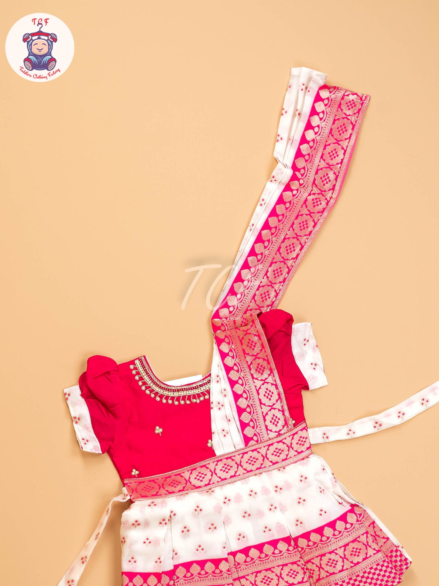 Pink & White - Kids Readymade Frocks
