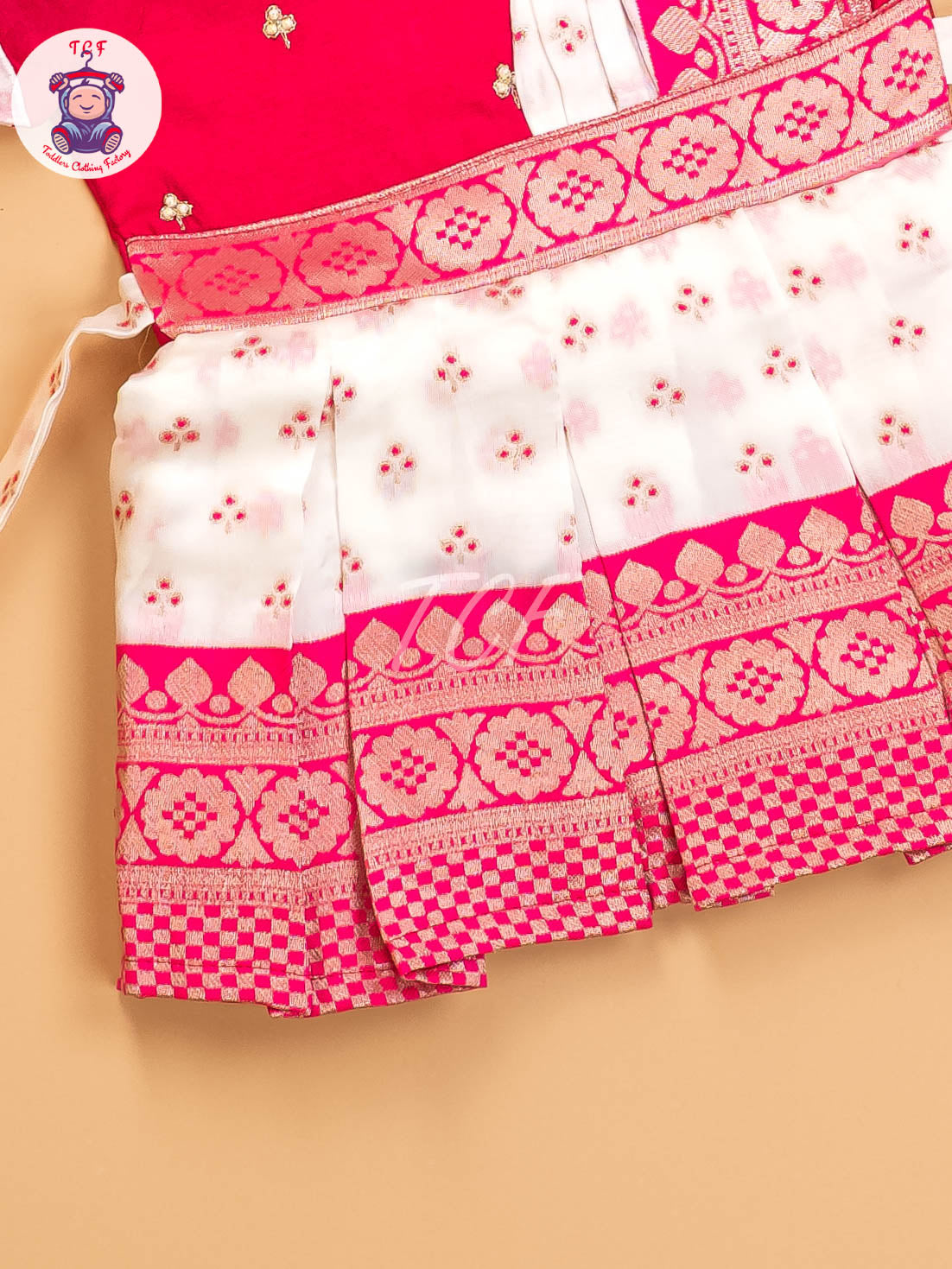 Pink & White - Kids Readymade Frocks