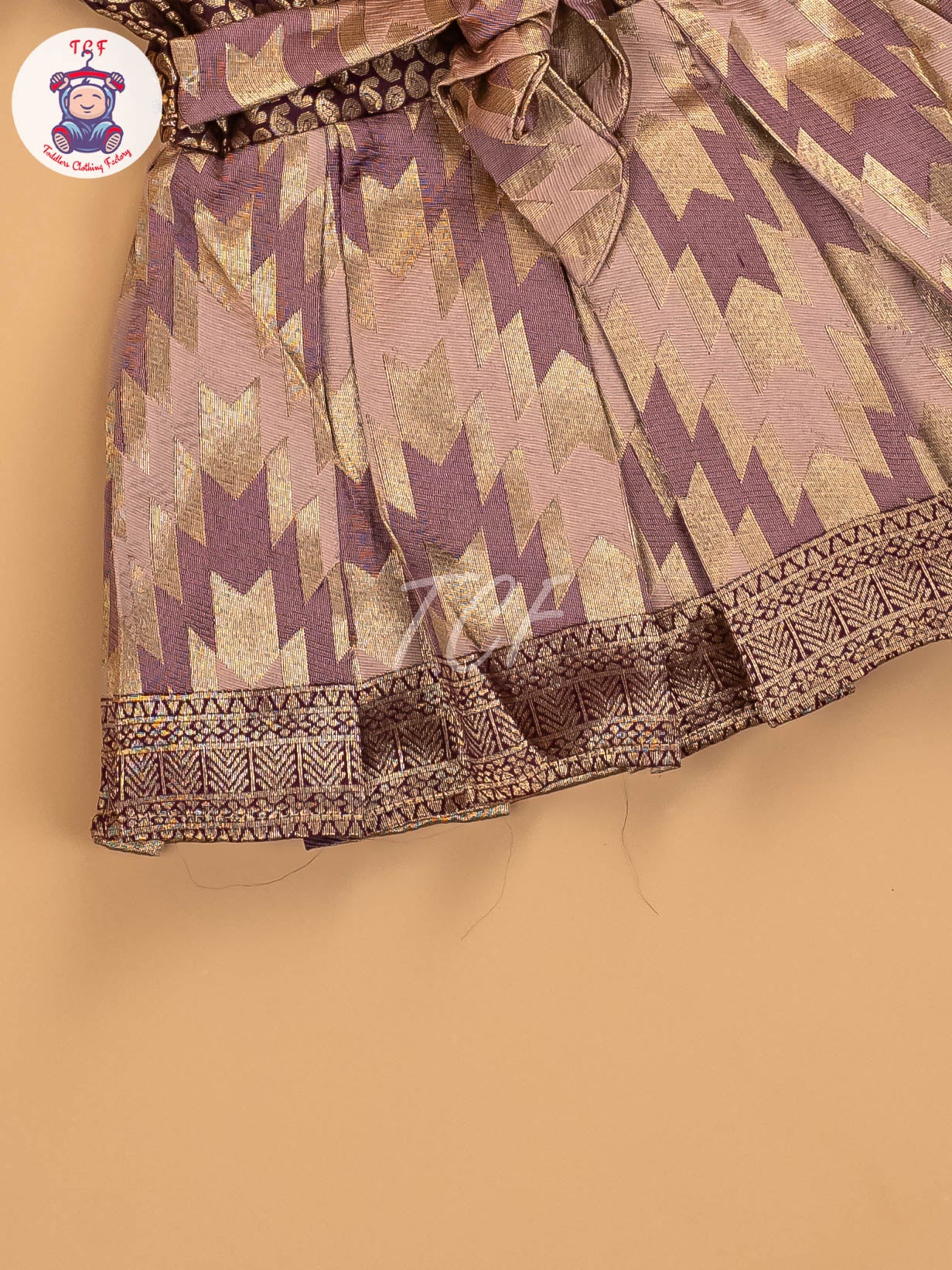 Brown & Onion Pink - Kids Readymade Frocks