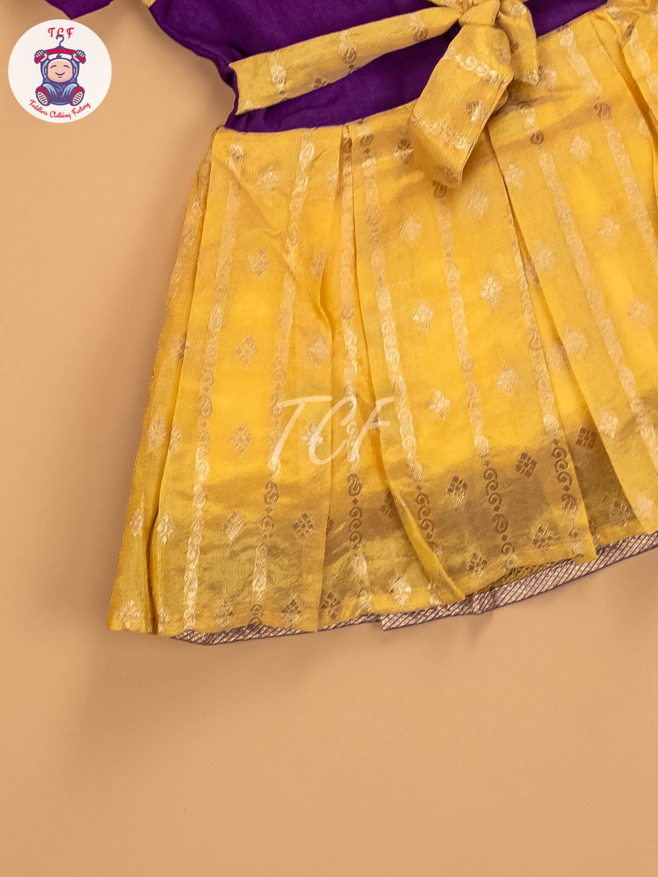Yellow & Purple - Kids Readymade Frocks
