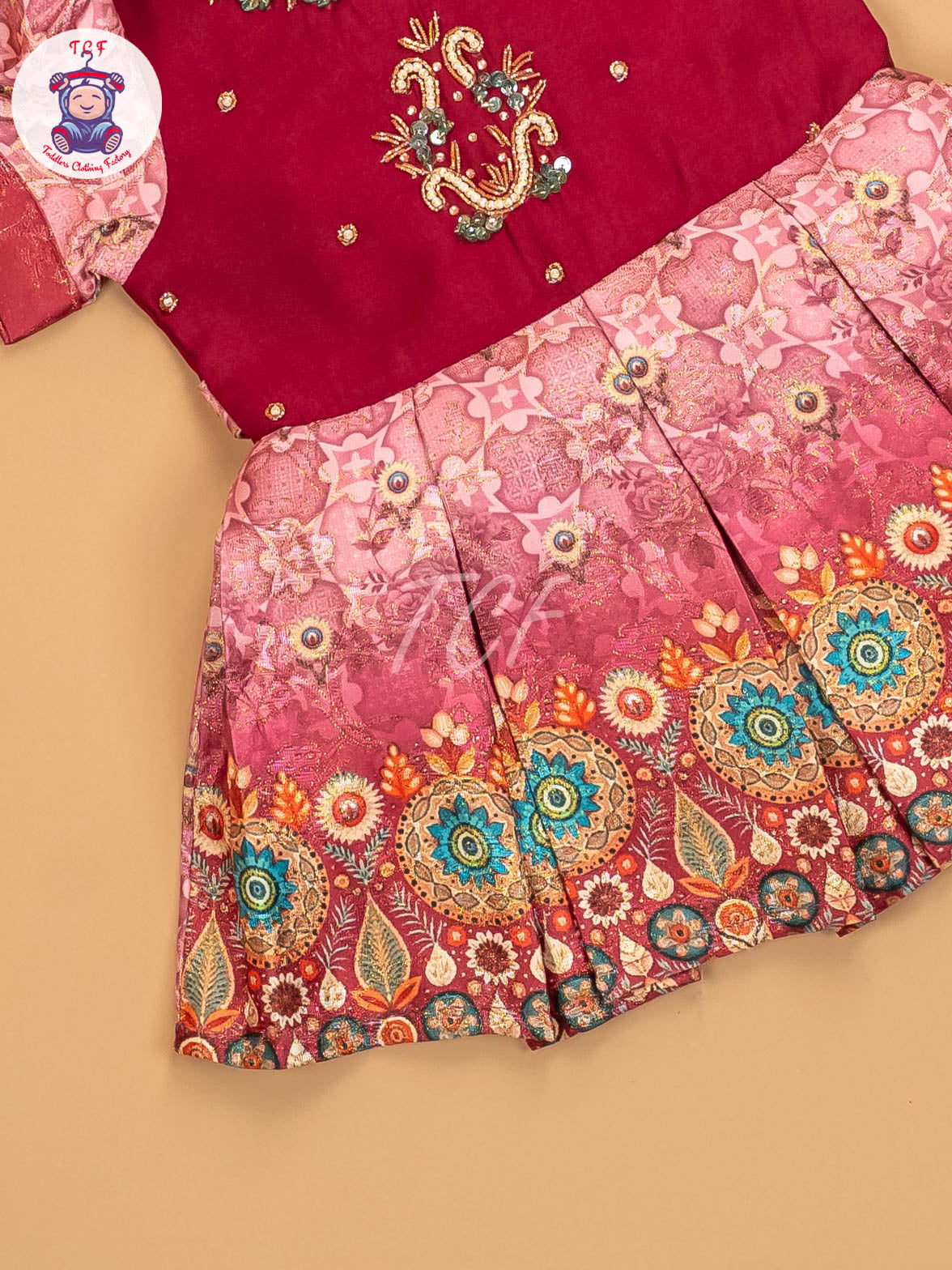 Pink & Baby Pink - Kids Readymade Frocks