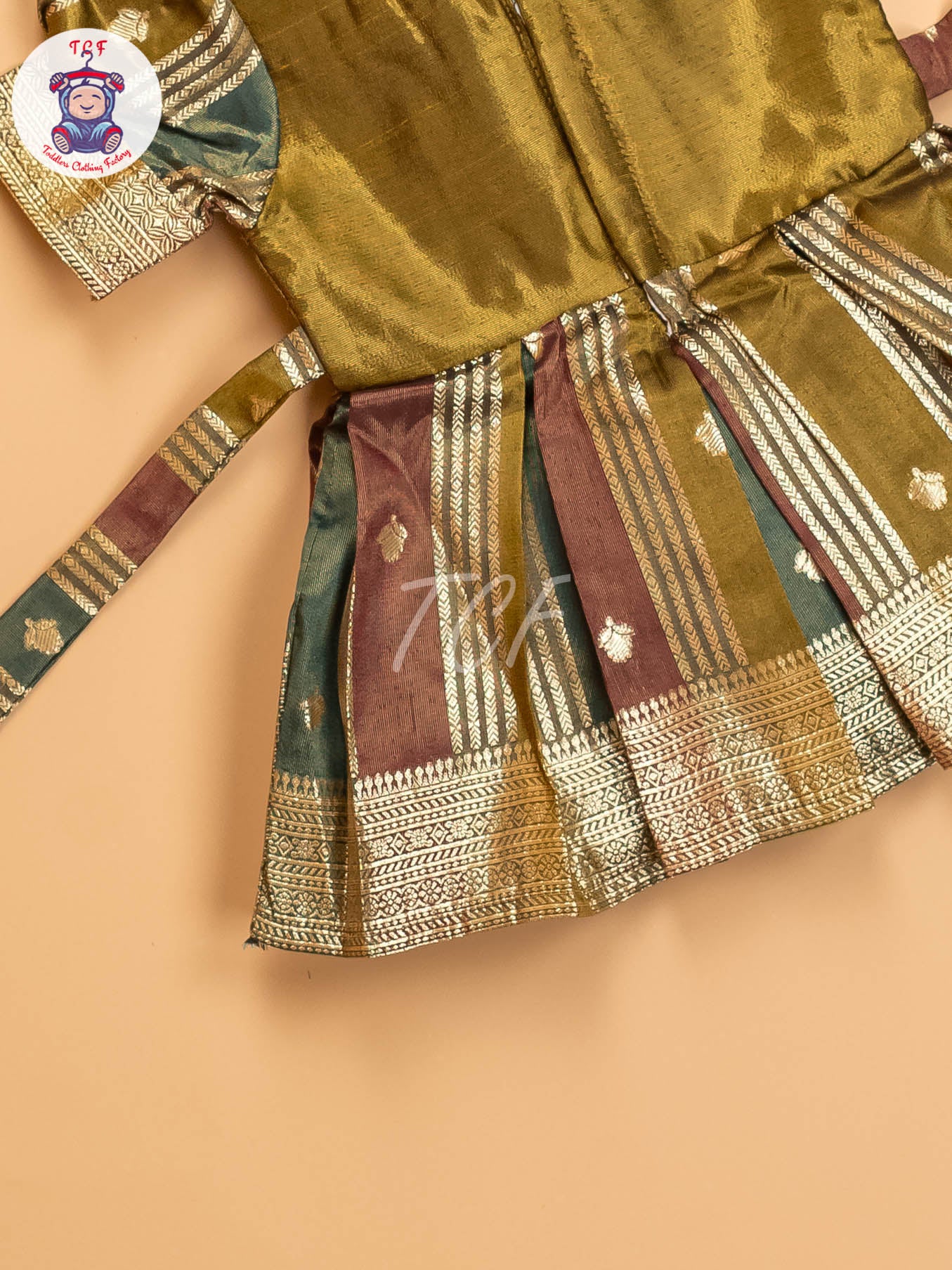 Green & Gold - Kids Readymade Frocks