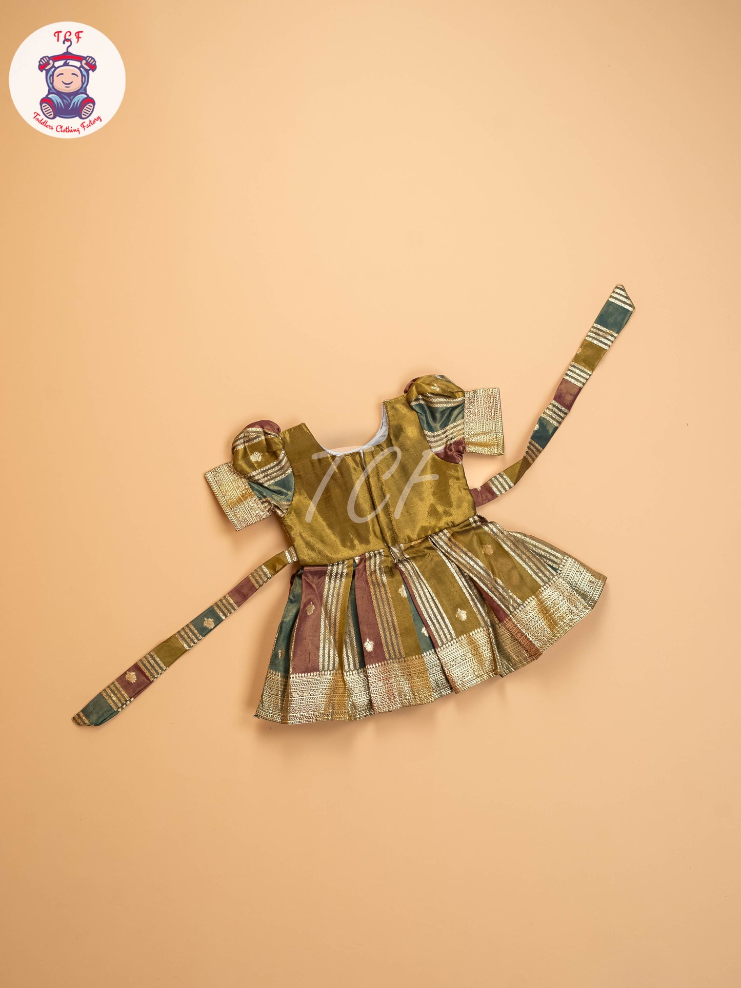 Green & Gold - Kids Readymade Frocks
