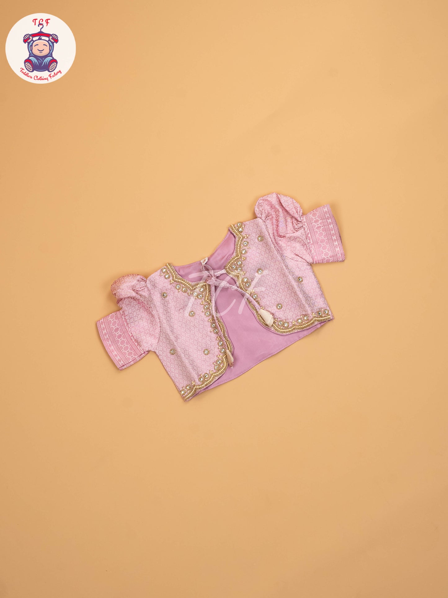 Pink & Half White - Kids Readymade Frocks