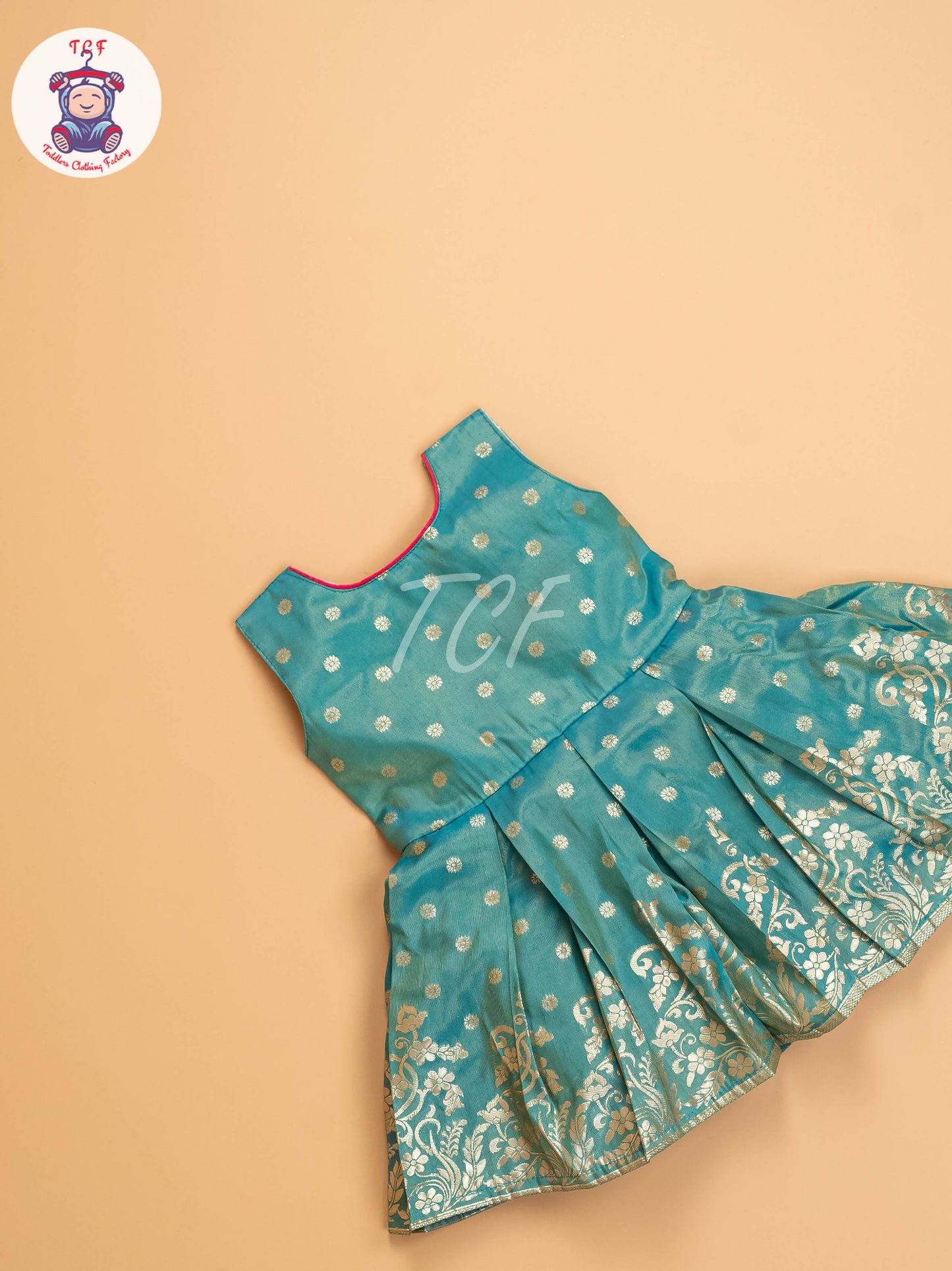 Pink & Greenish - Kids Readymade Frocks