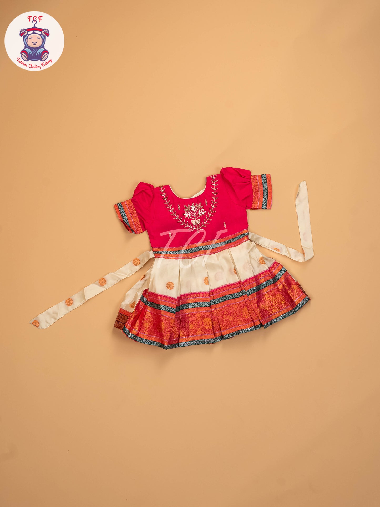 Pink & White - Kids Readymade Frocks