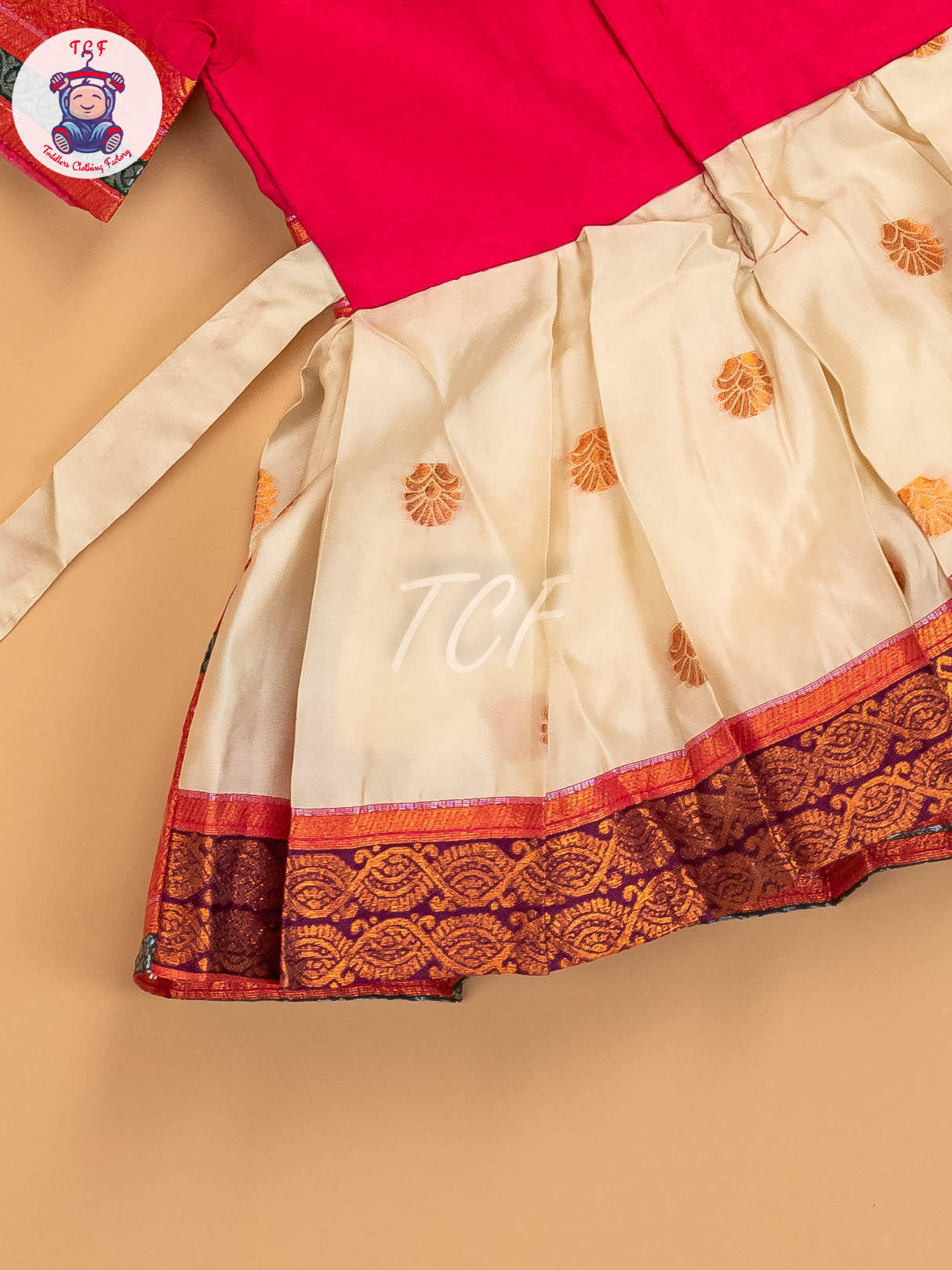 Pink & White - Kids Readymade Frocks