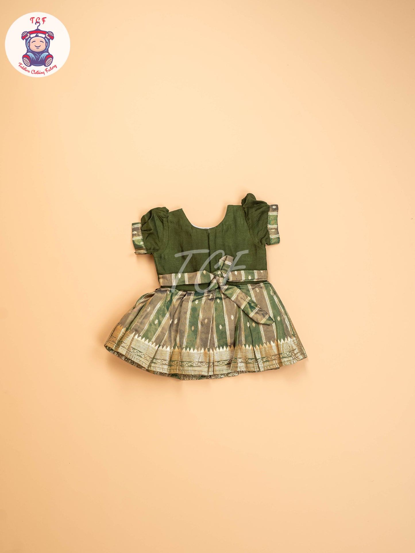 Green & Gold - Kids Readymade Frocks