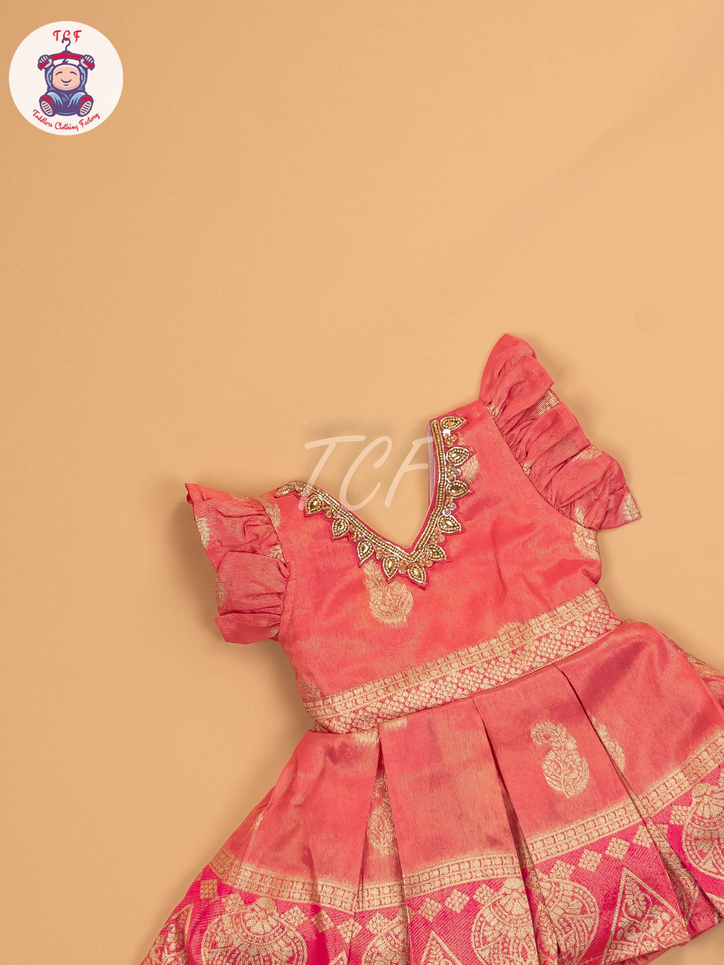 Peach - Kids Readymade Frocks