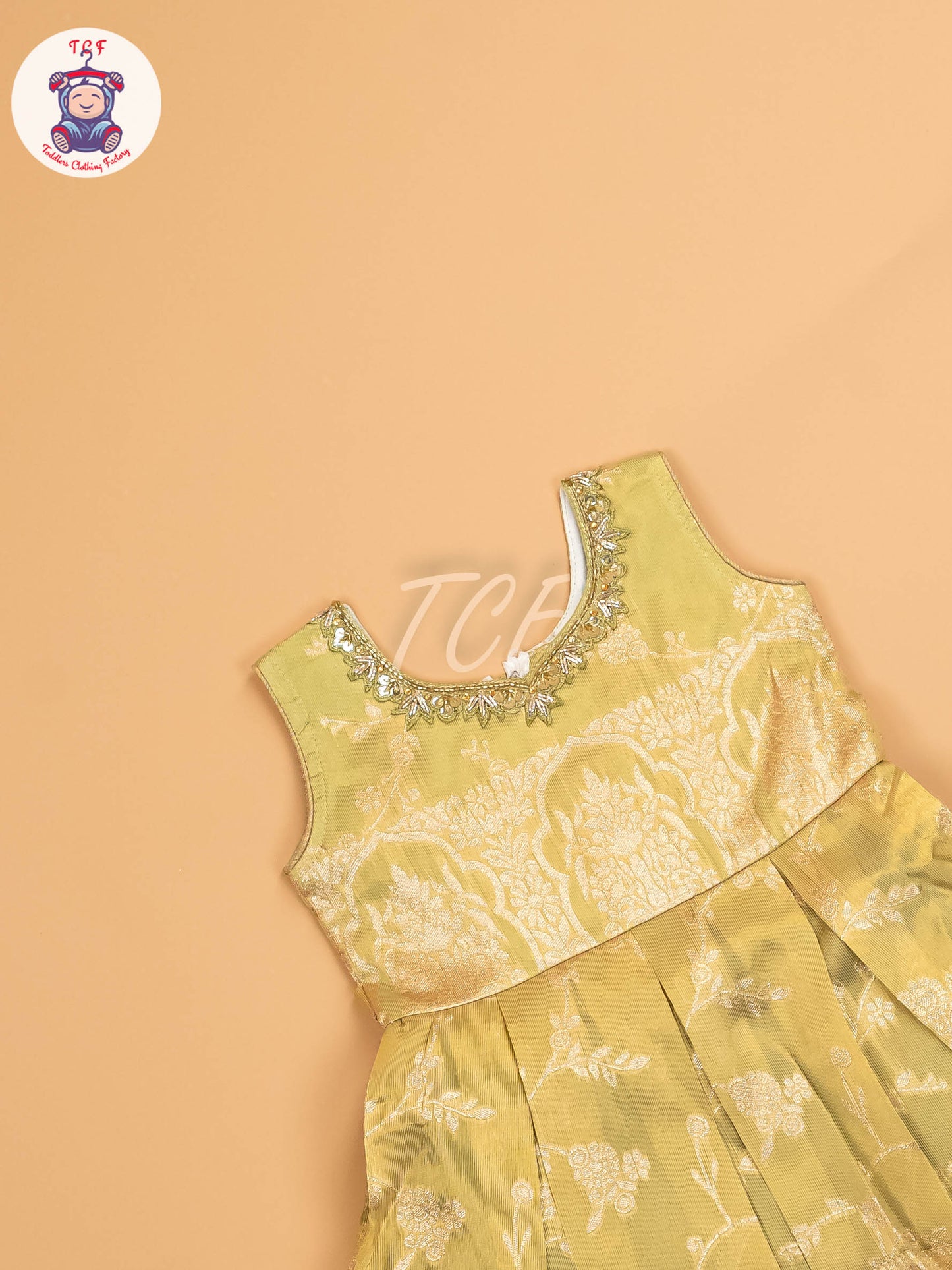 Green & Gold - Kids Readymade Frocks