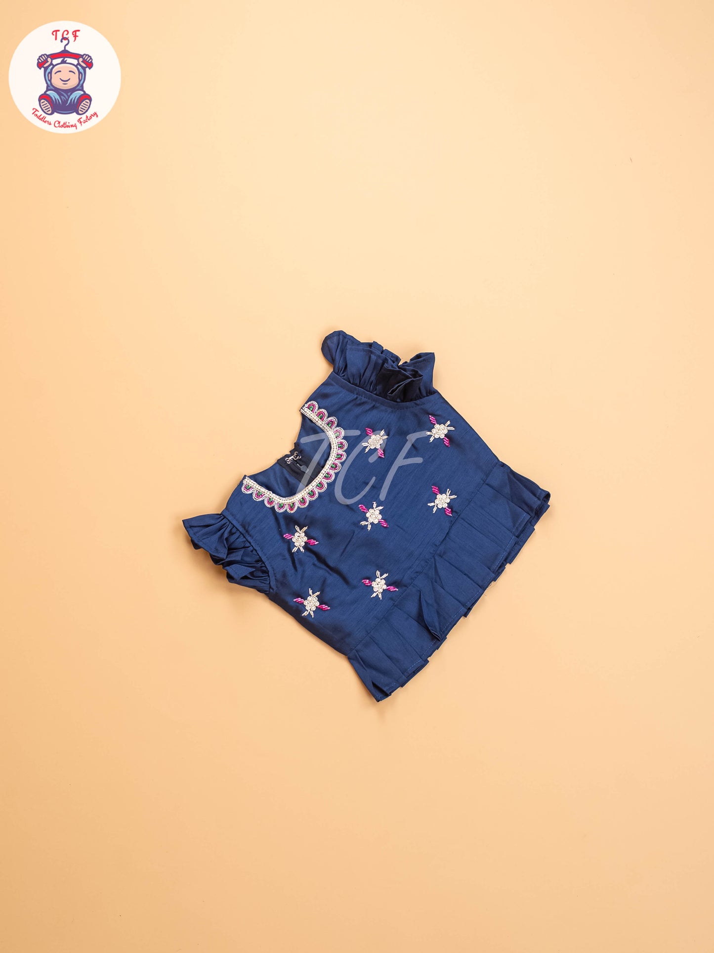 Blue & Grey - Kids Readymade Frocks