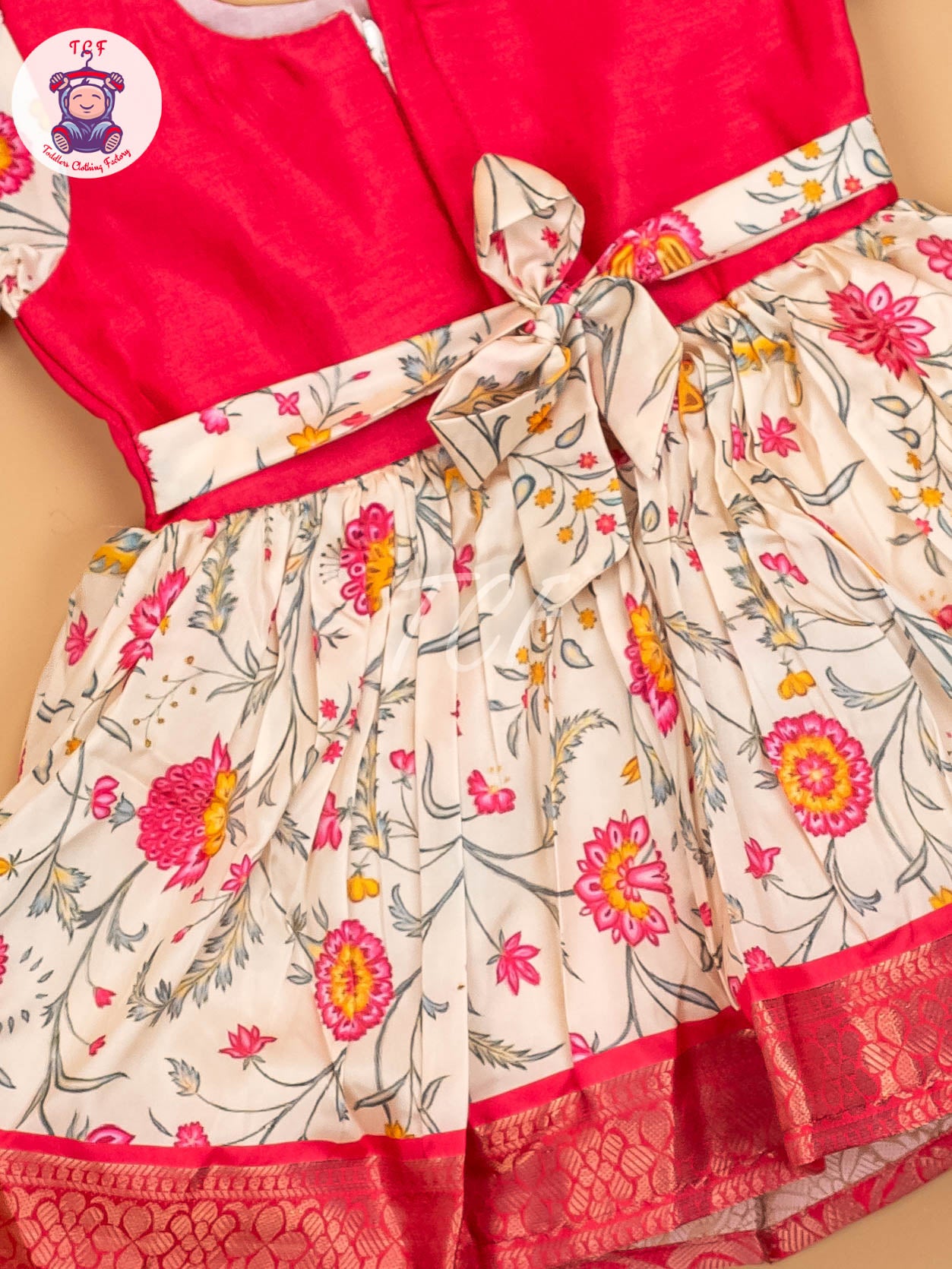 Pink Floral - Kids Readymade Frocks