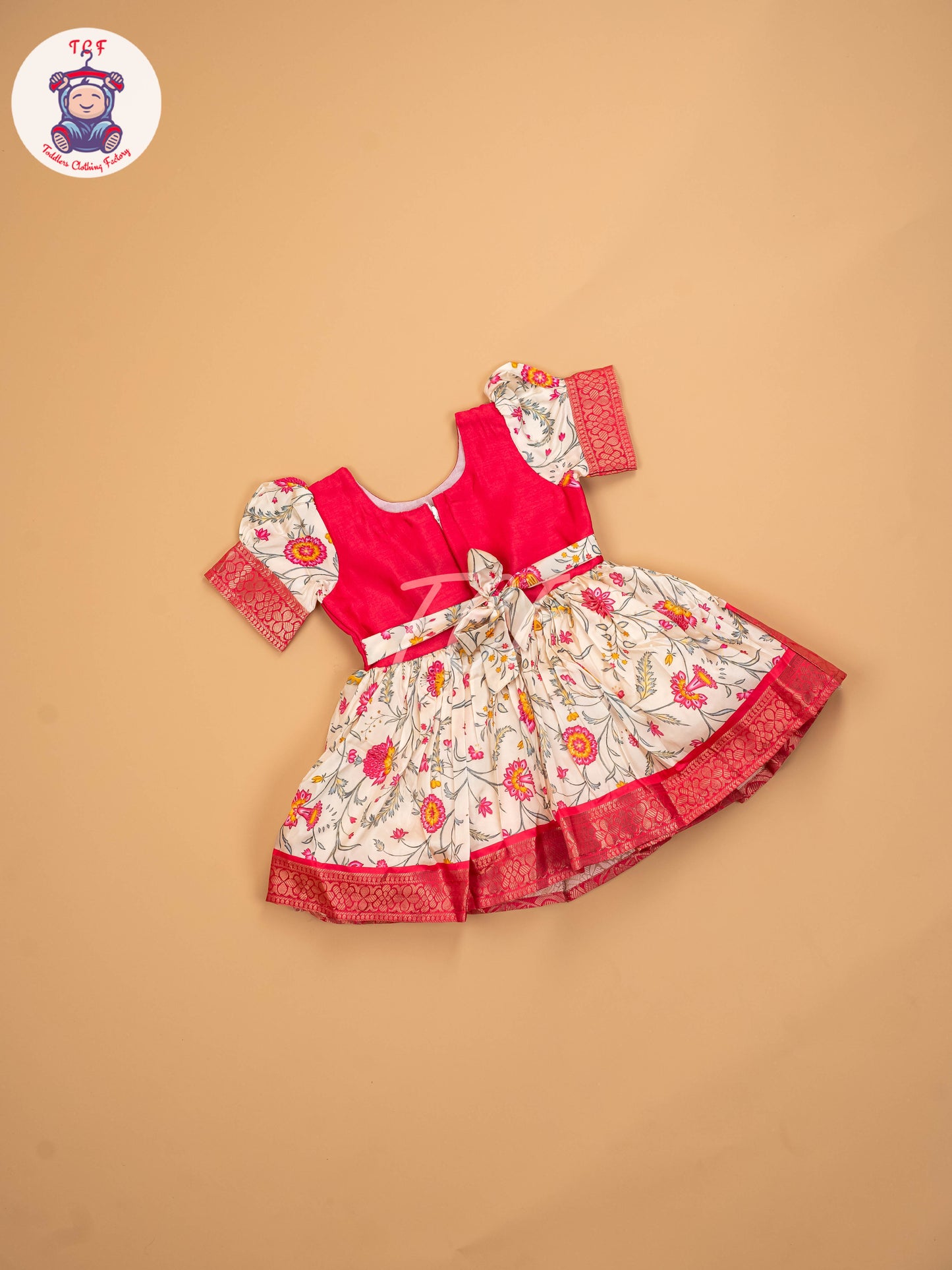 Pink Floral - Kids Readymade Frocks