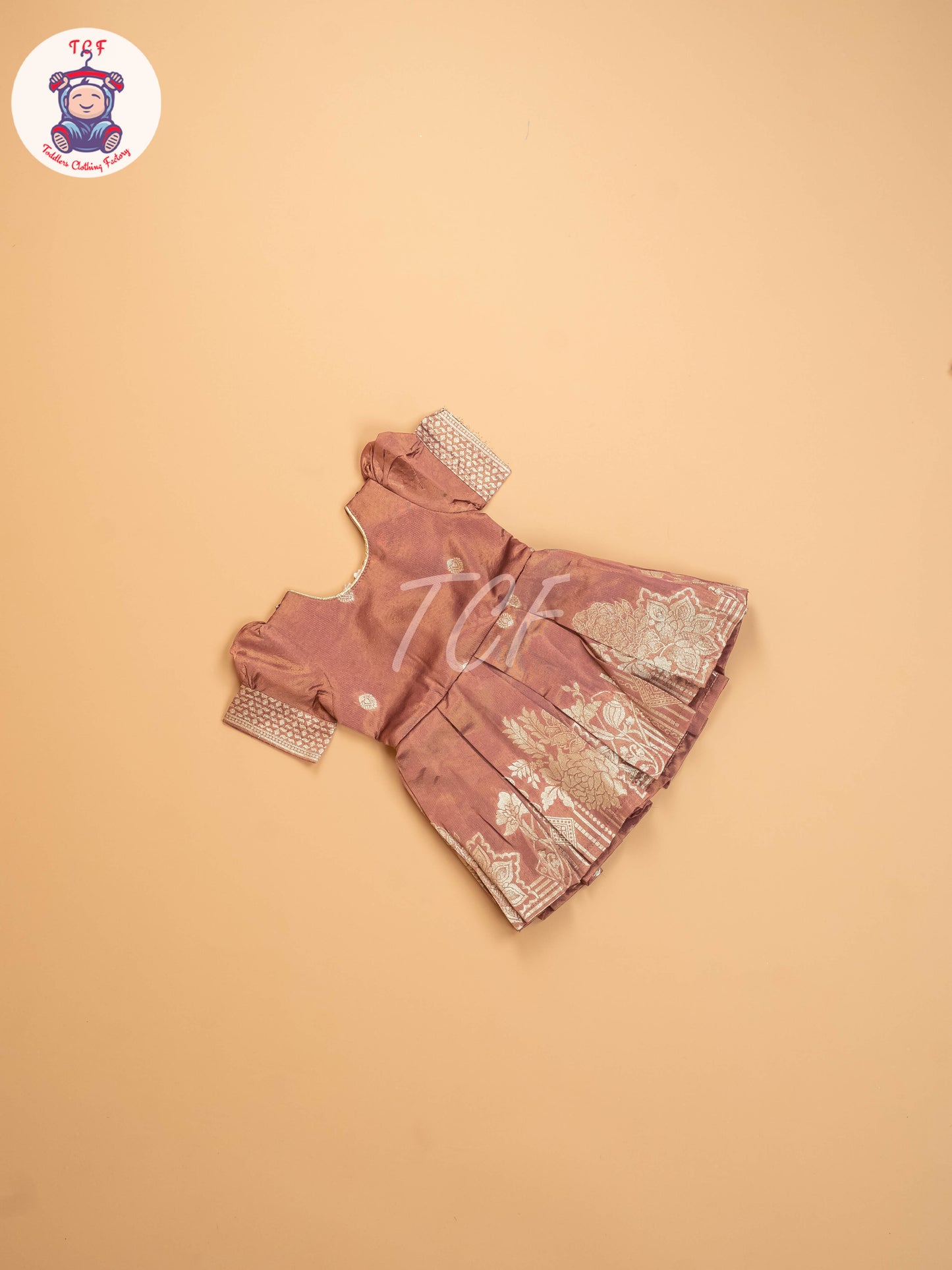 Light Brown - Kids Readymade Frocks