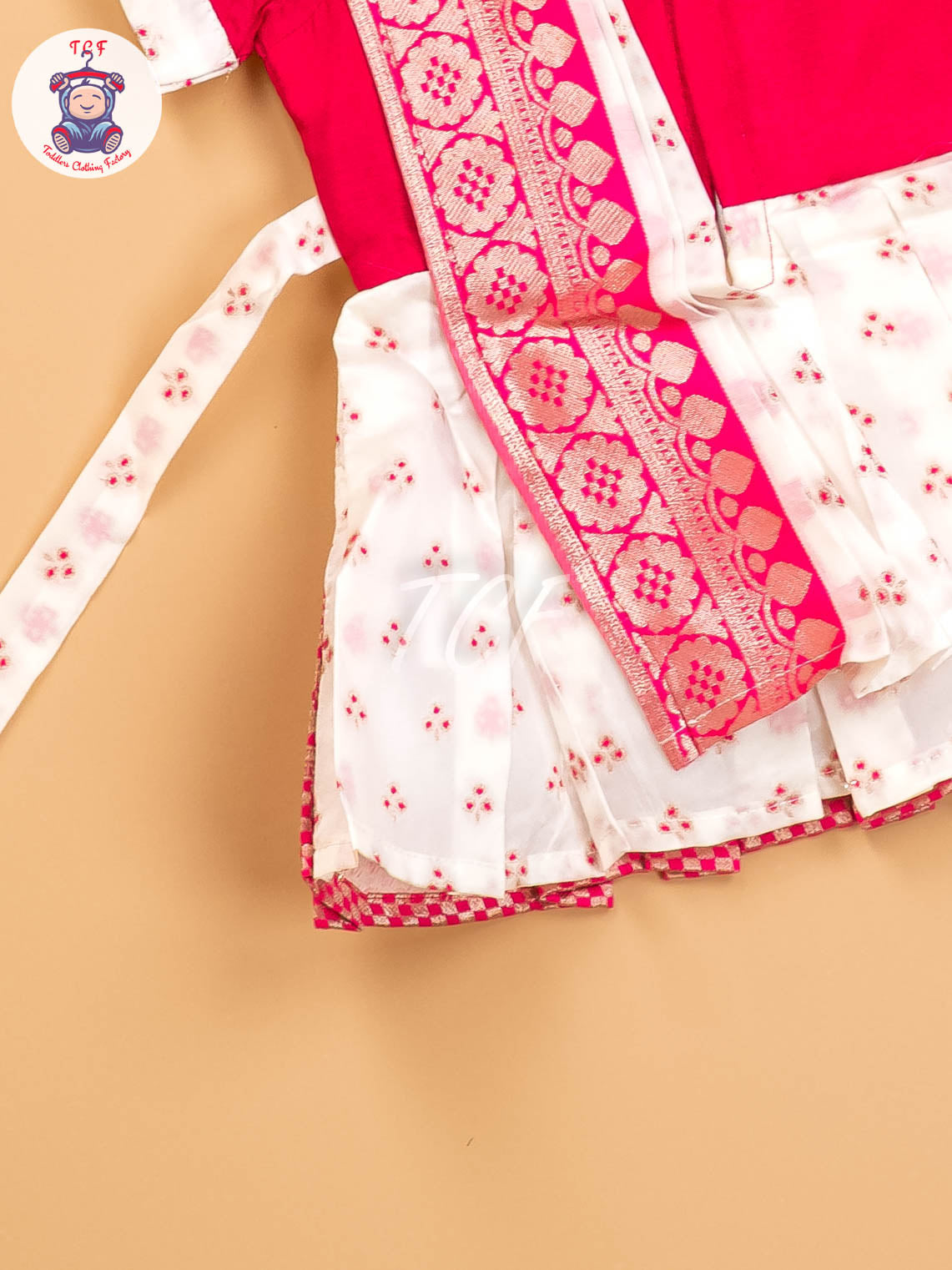 Pink & White - Kids Readymade Frocks