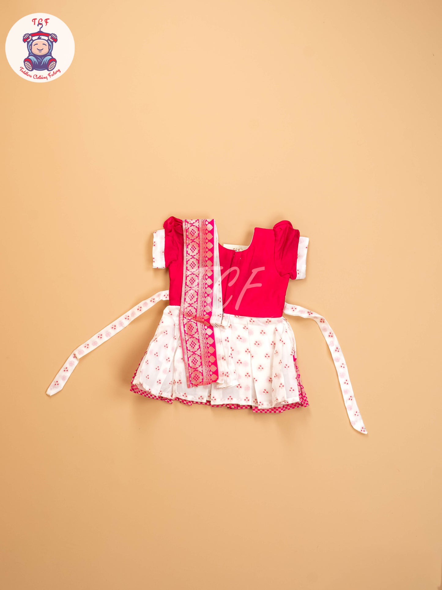 Pink & White - Kids Readymade Frocks