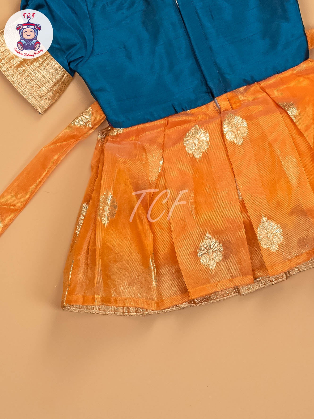 Parrot Green & Orange - Kids Readymade Frocks