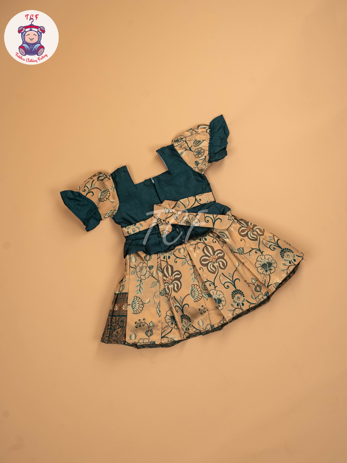 Green & Sandal - Kids Readymade Frocks