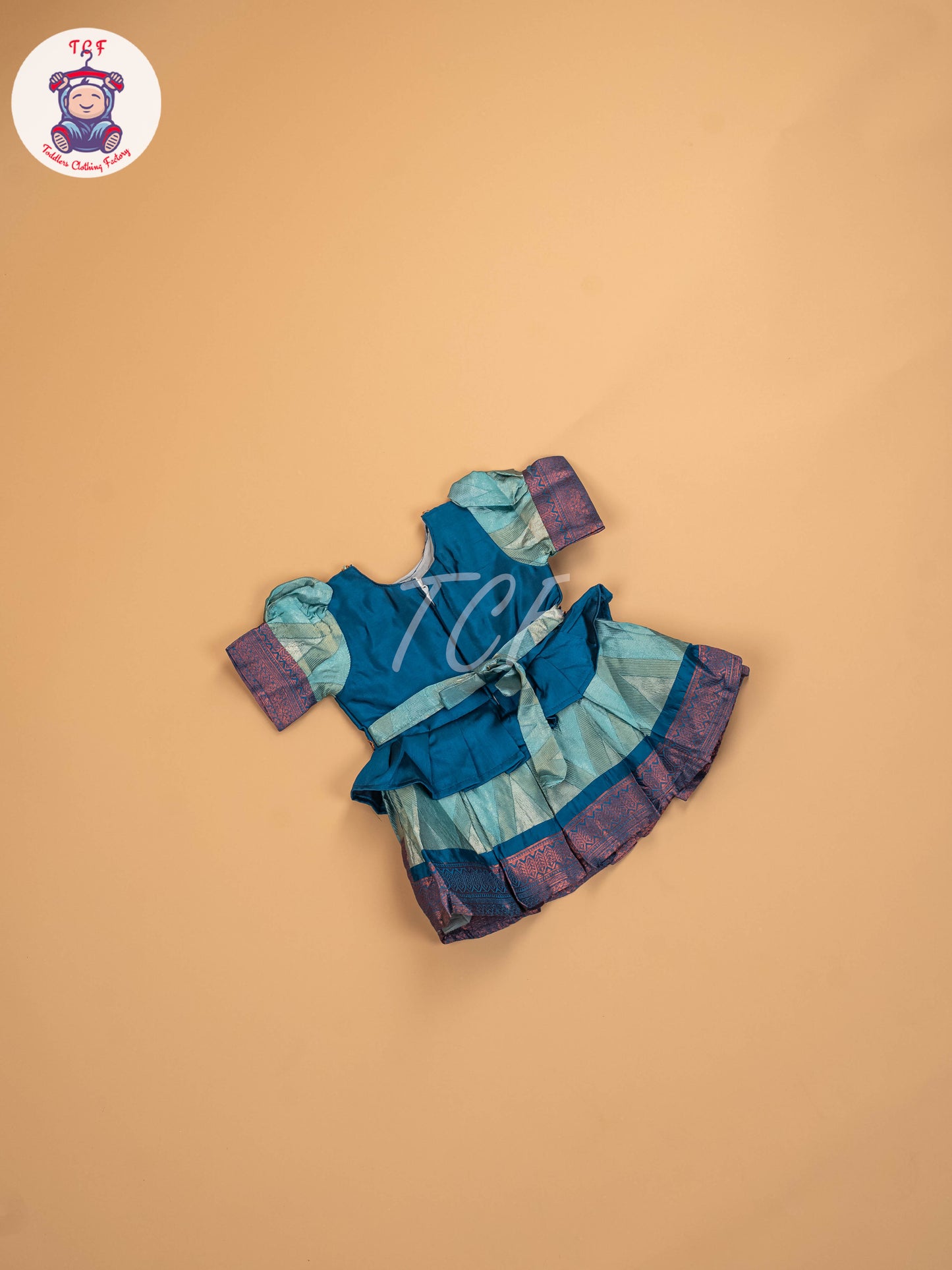 Teal Blue - Kids Readymade Frocks