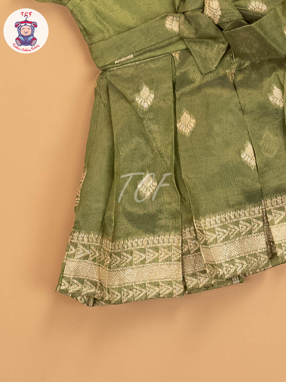 Olive Green - Kids Readymade Frocks