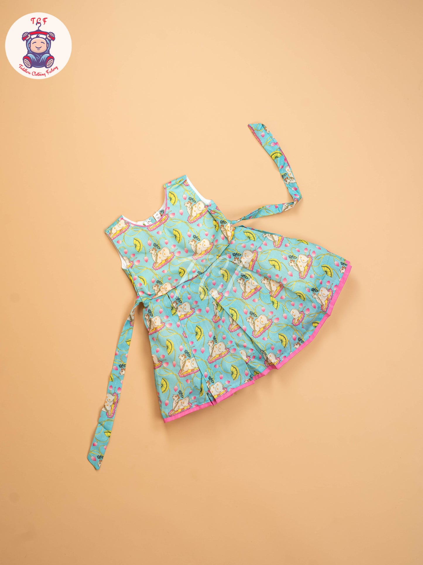 Pink & Sky Blue - Kids Readymade Frocks