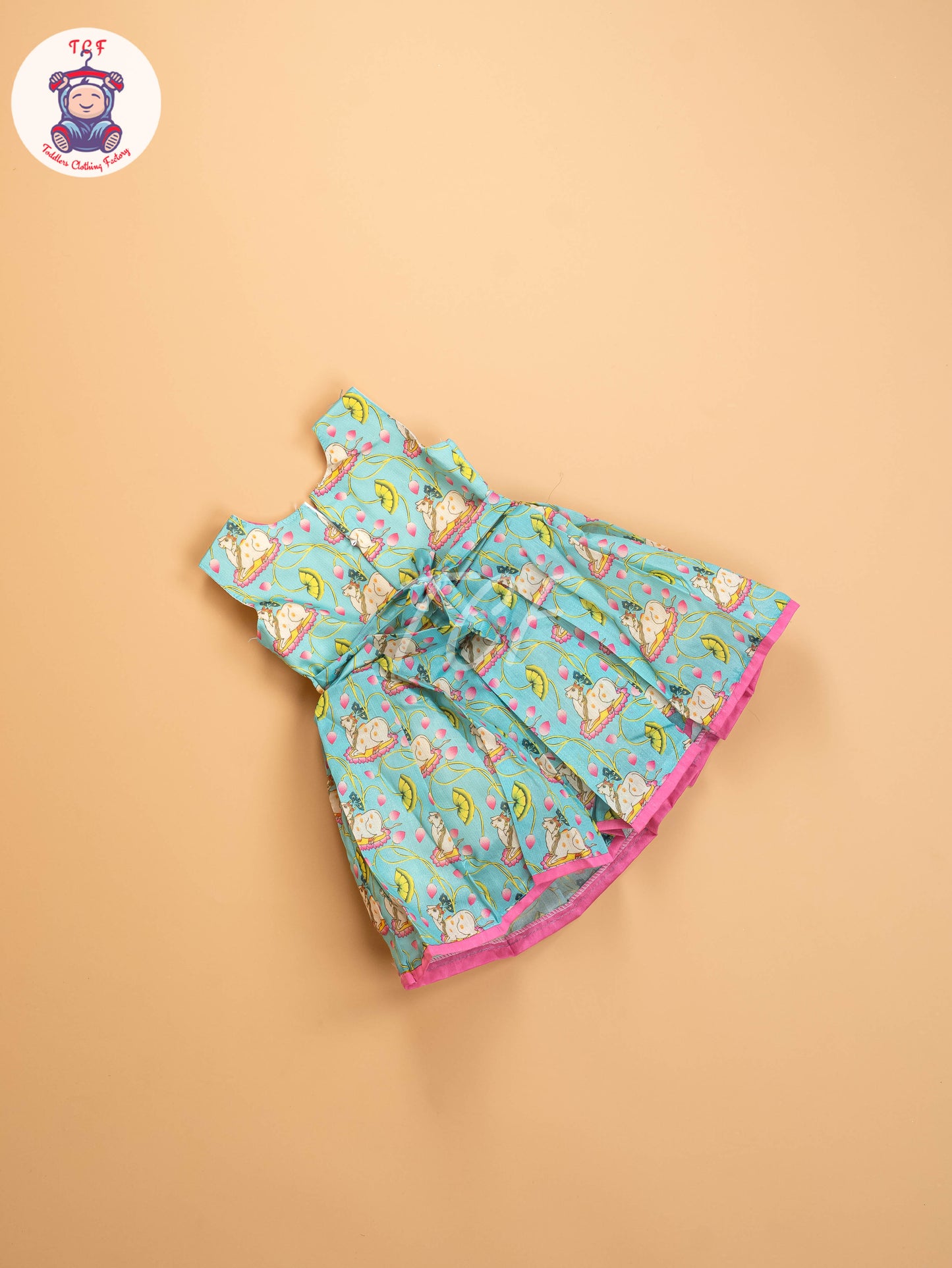 Pink & Sky Blue - Kids Readymade Frocks
