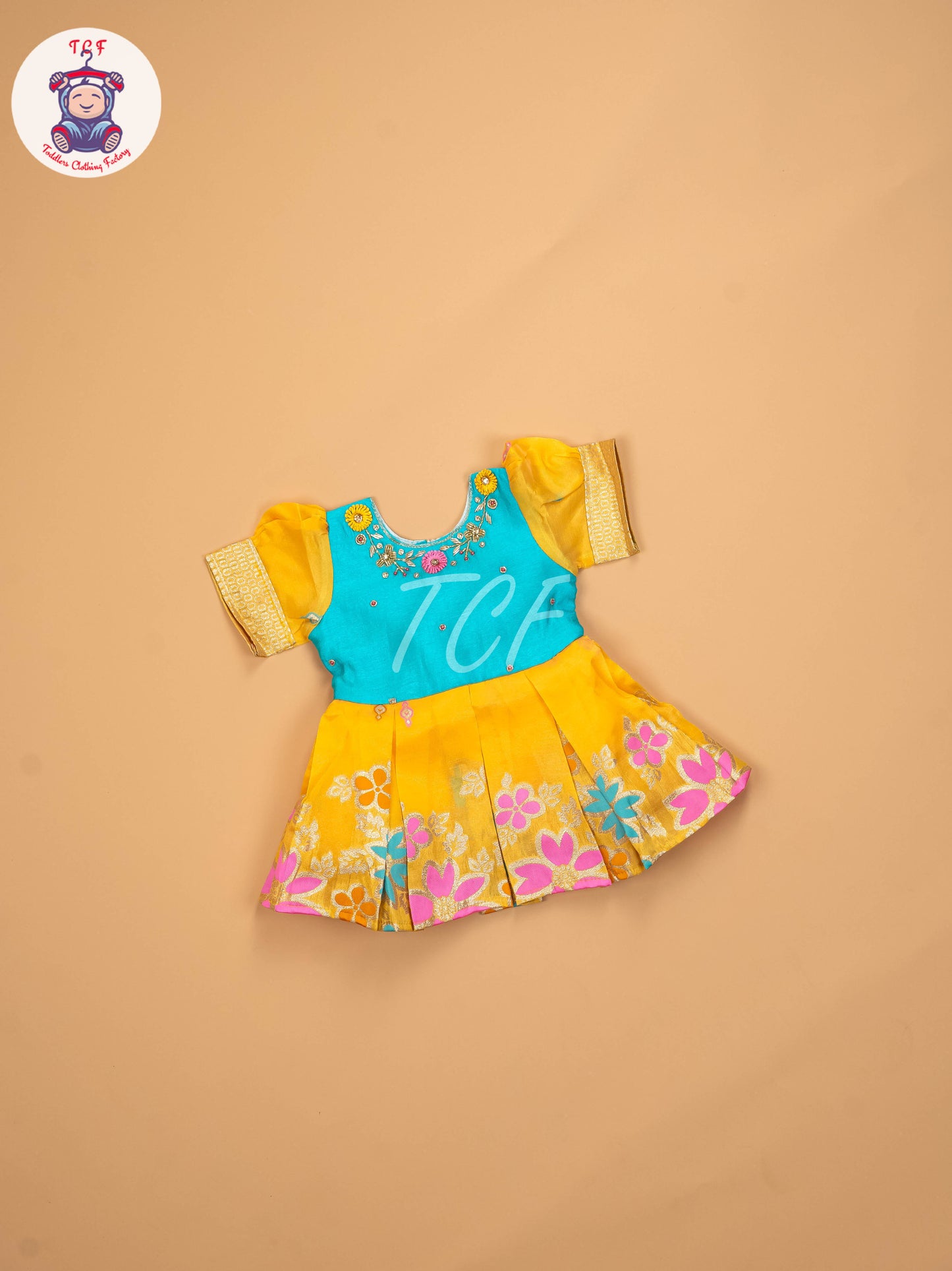 Blue & Yellow - Kids Readymade Frocks