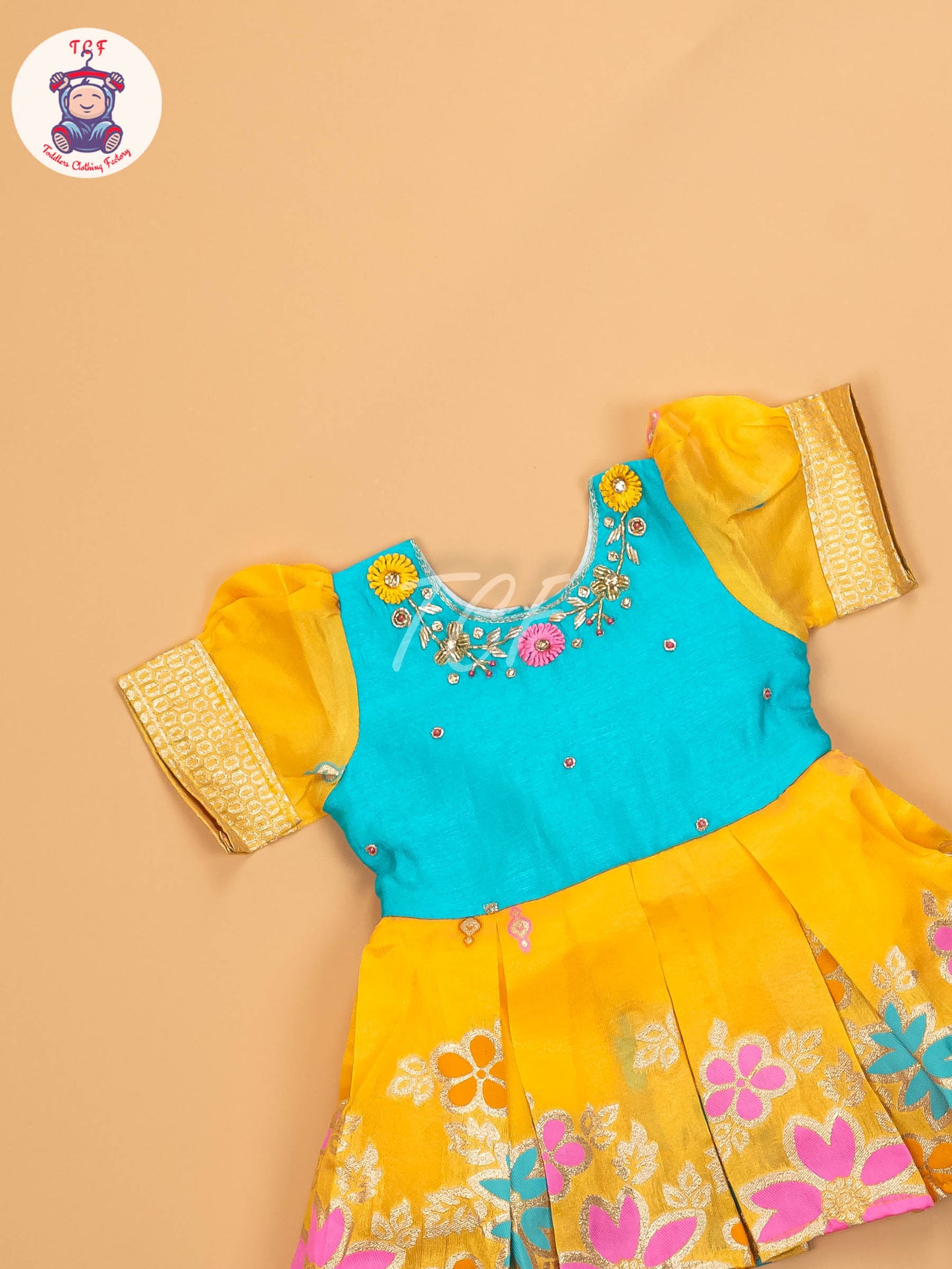 Blue & Yellow - Kids Readymade Frocks