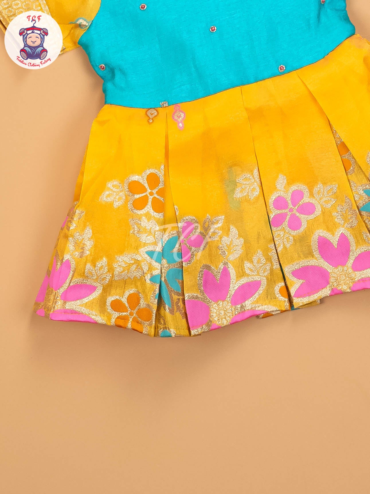 Blue & Yellow - Kids Readymade Frocks