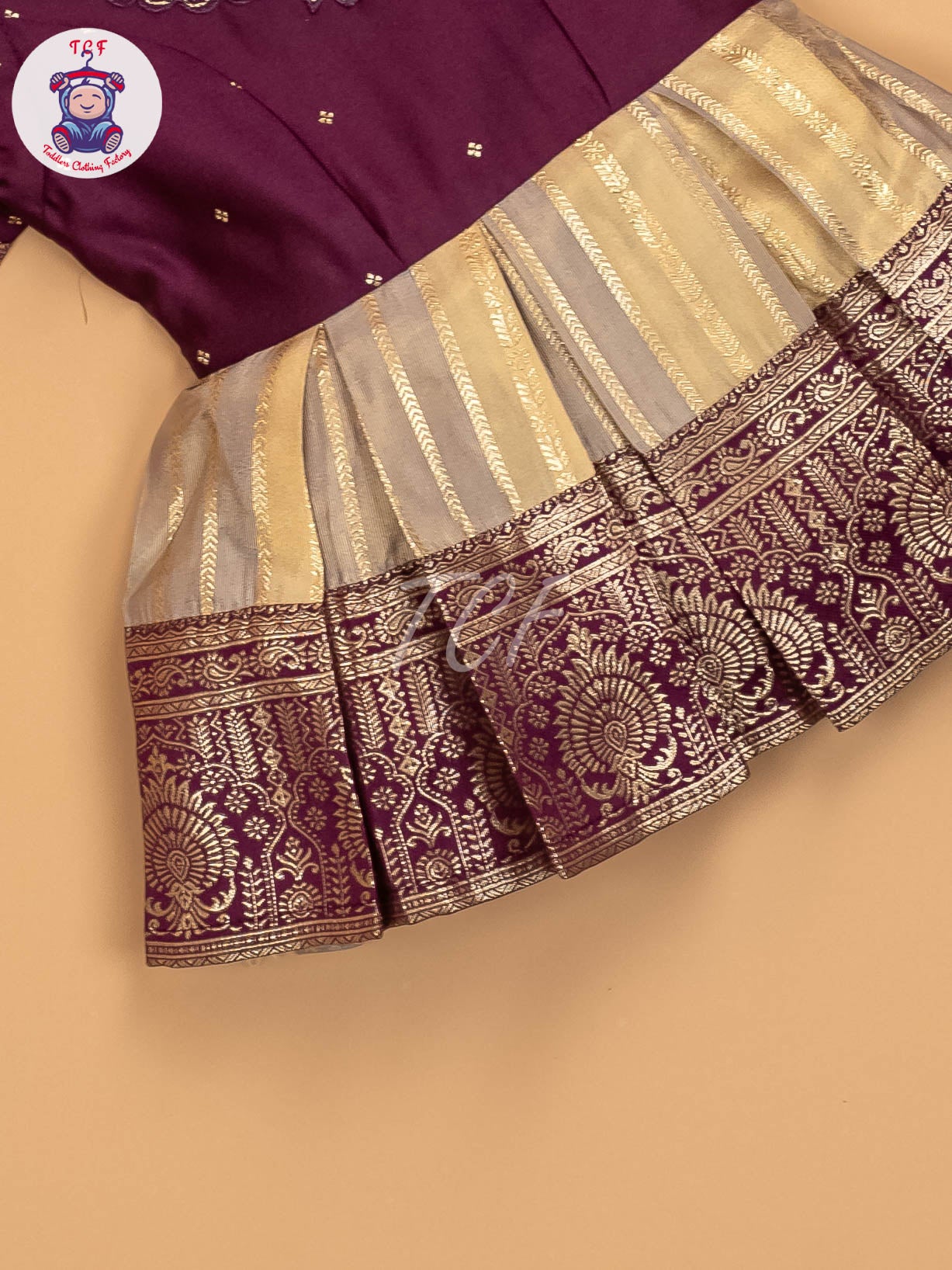 Purple & Gold - Kids Readymade Frocks