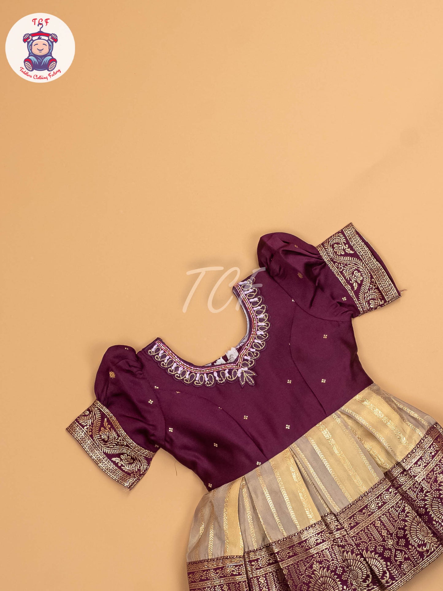 Purple & Gold - Kids Readymade Frocks