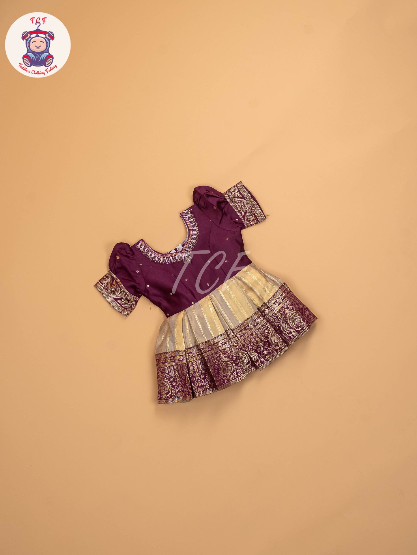 Purple & Gold - Kids Readymade Frocks