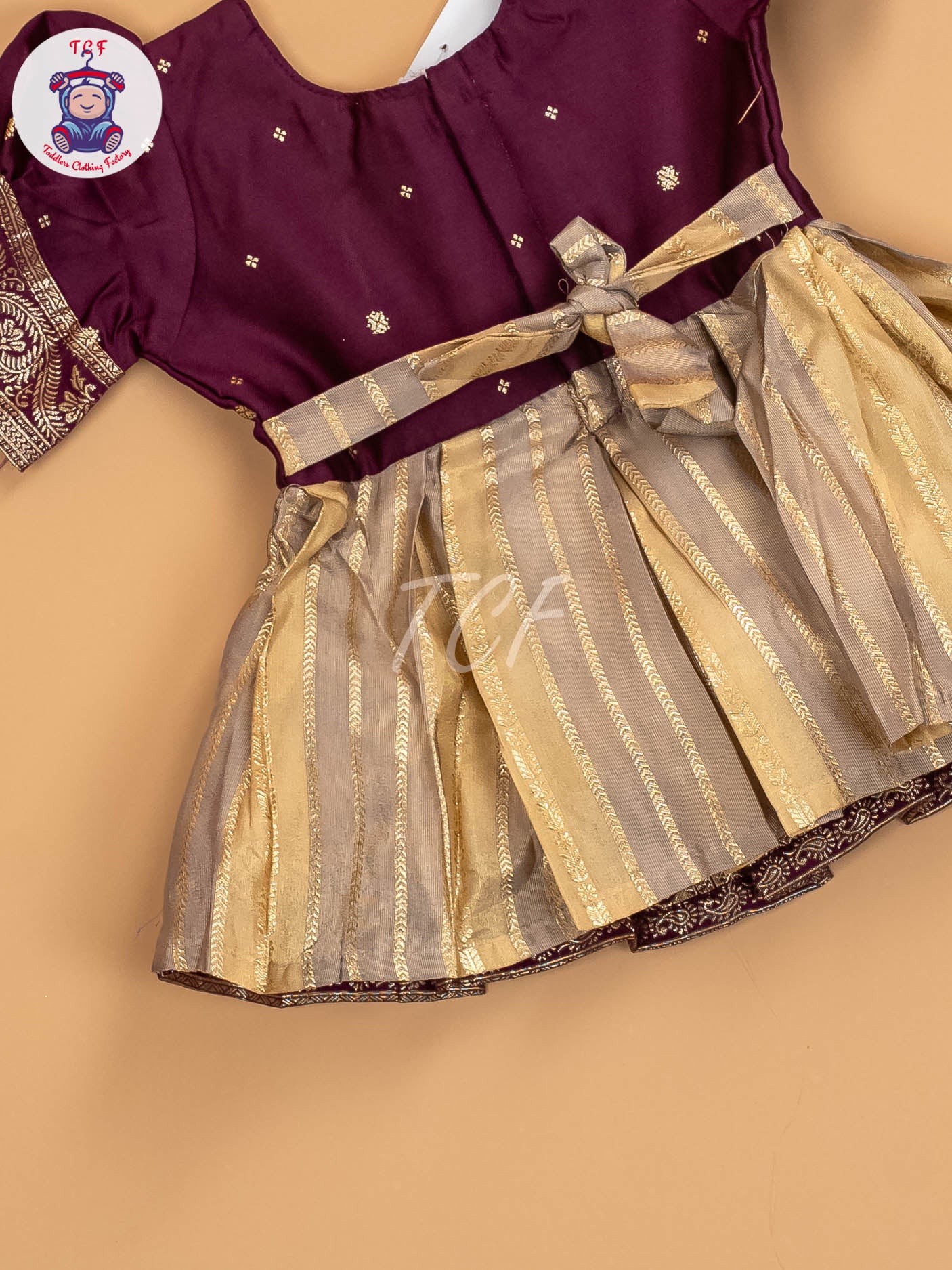 Purple & Gold - Kids Readymade Frocks