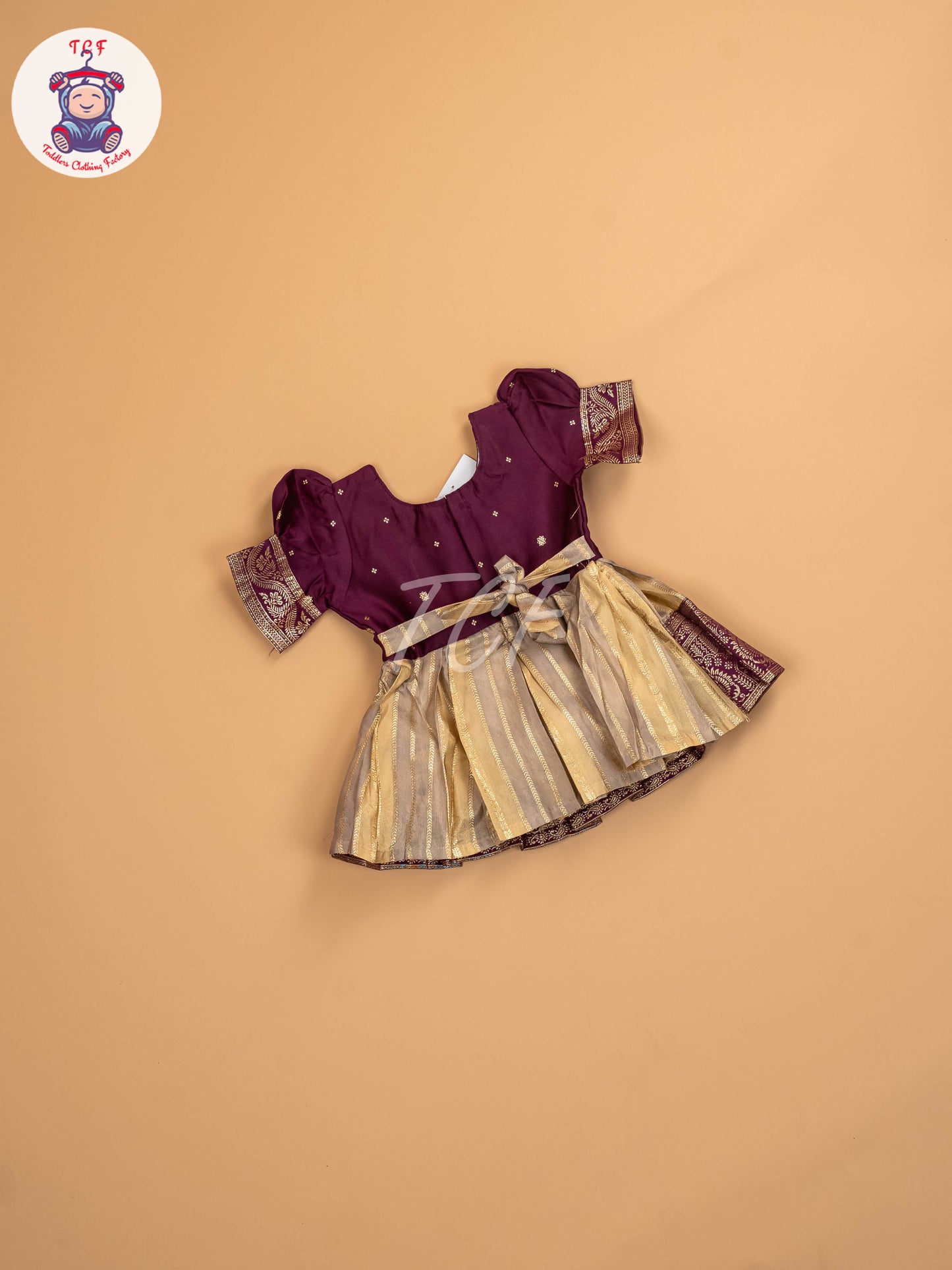Purple & Gold - Kids Readymade Frocks