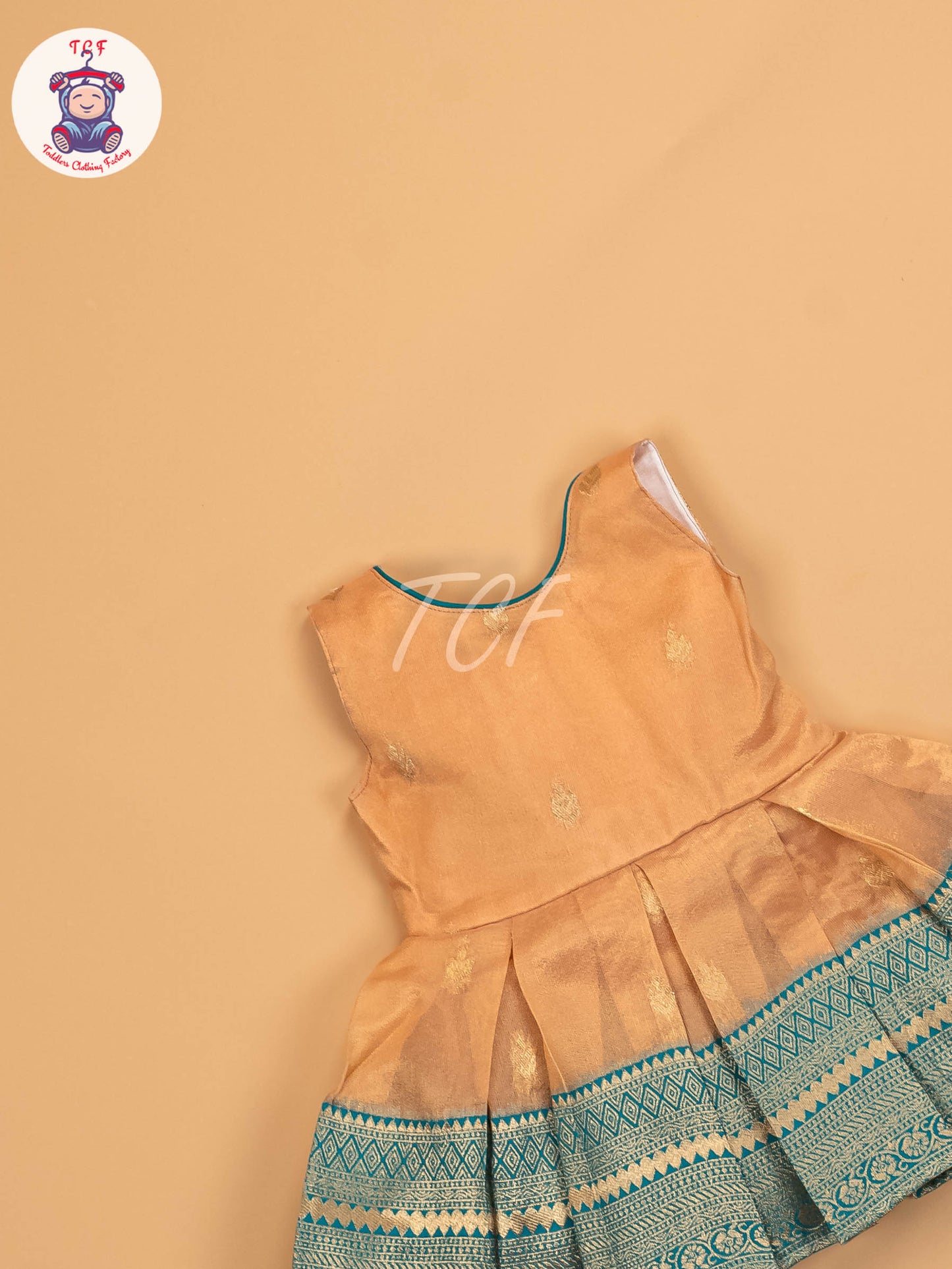 Green & Peach - Kids Readymade Frocks