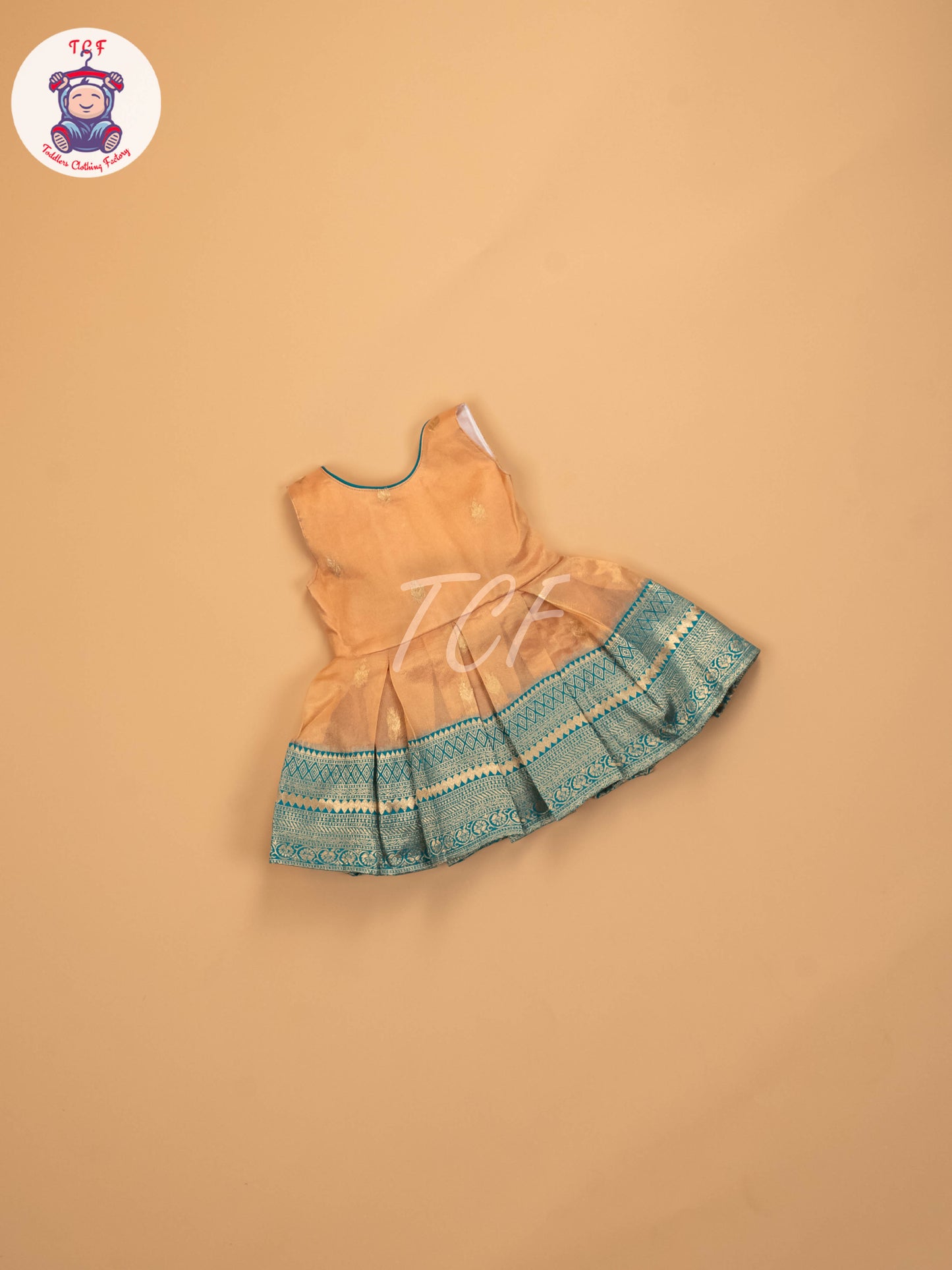 Green & Peach - Kids Readymade Frocks