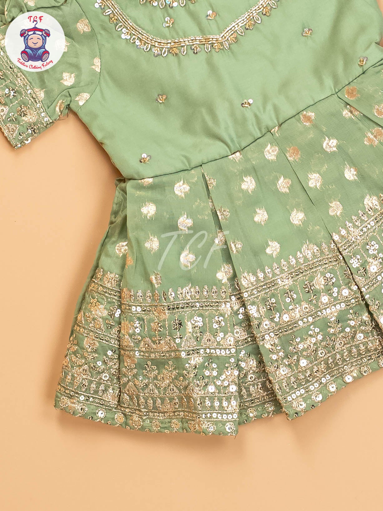 Pastel Green - Kids Readymade Frocks