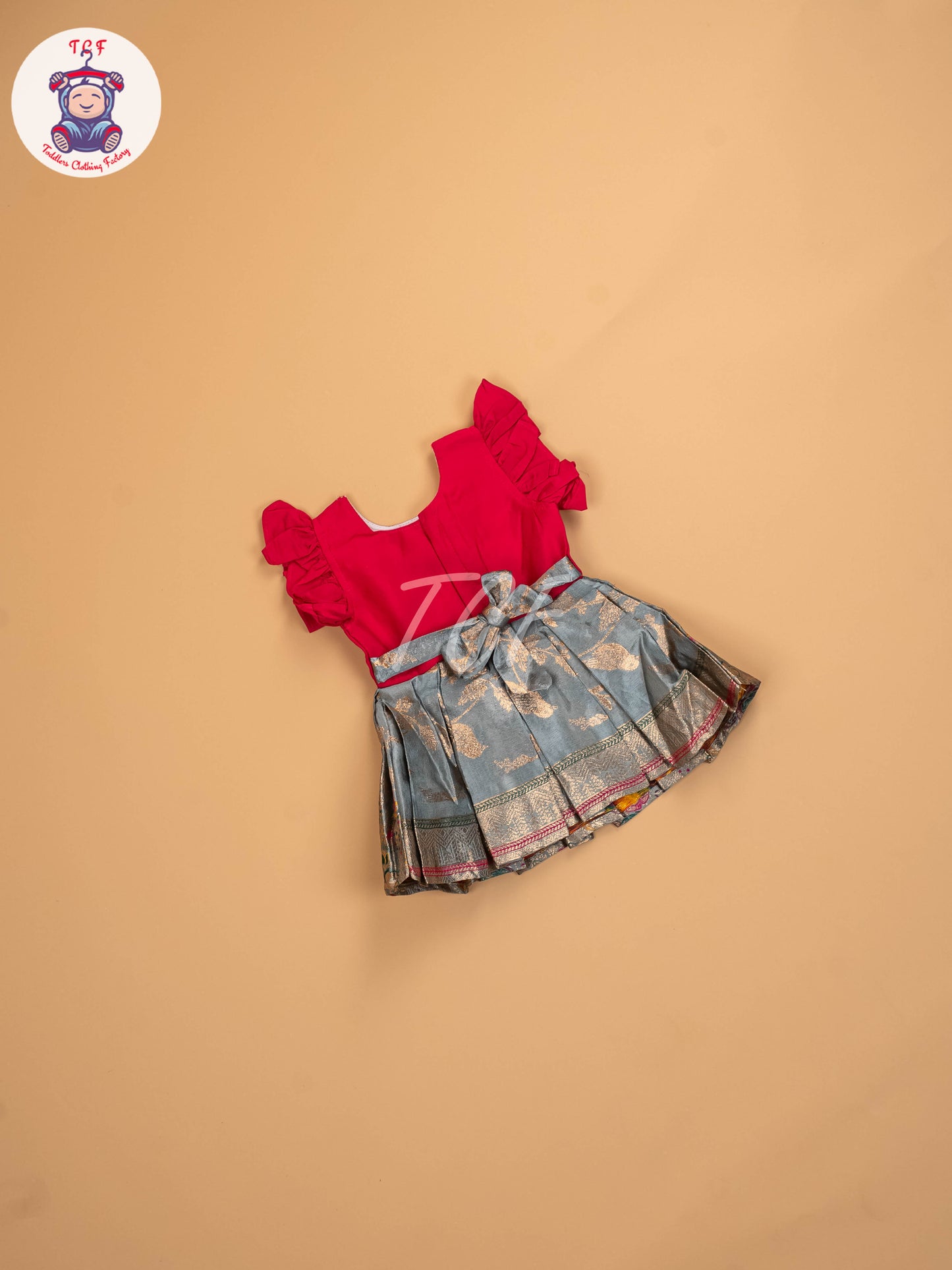 Pink & Light Blue - Kids Readymade Frocks