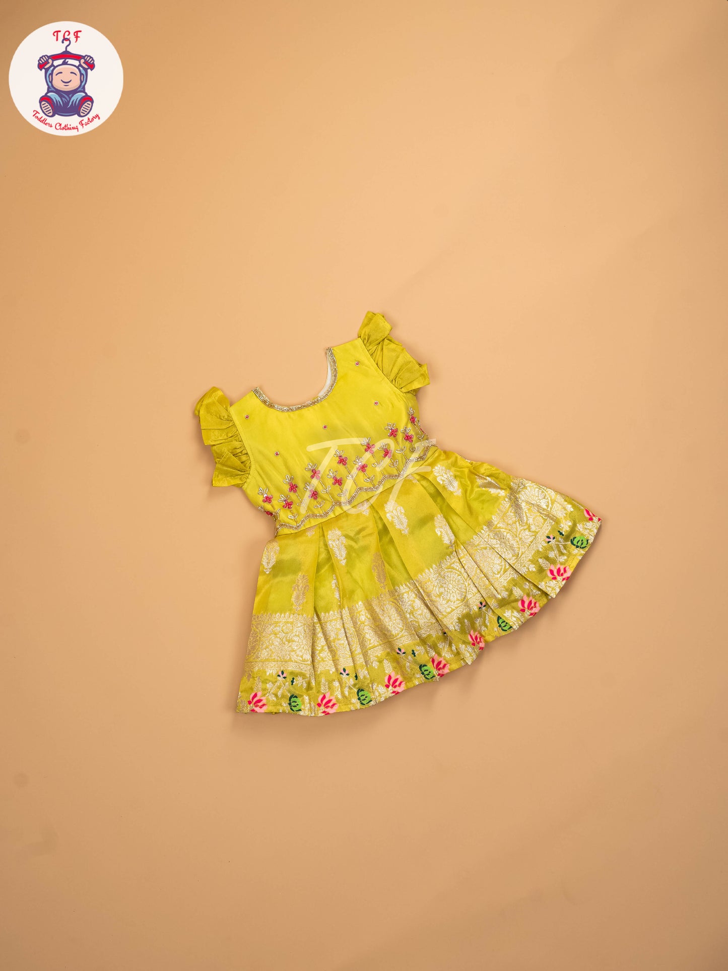 Lemon Yellow - Kids Readymade Frocks