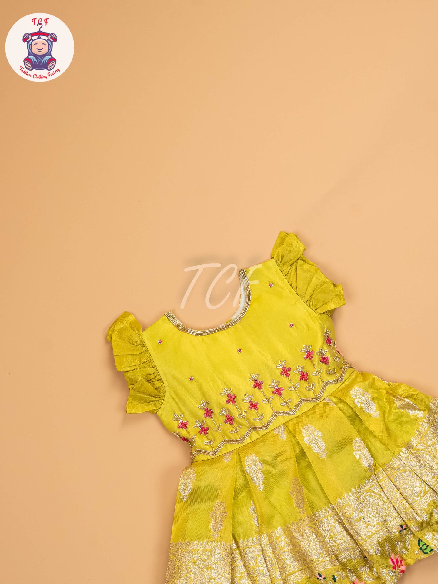 Lemon Yellow - Kids Readymade Frocks
