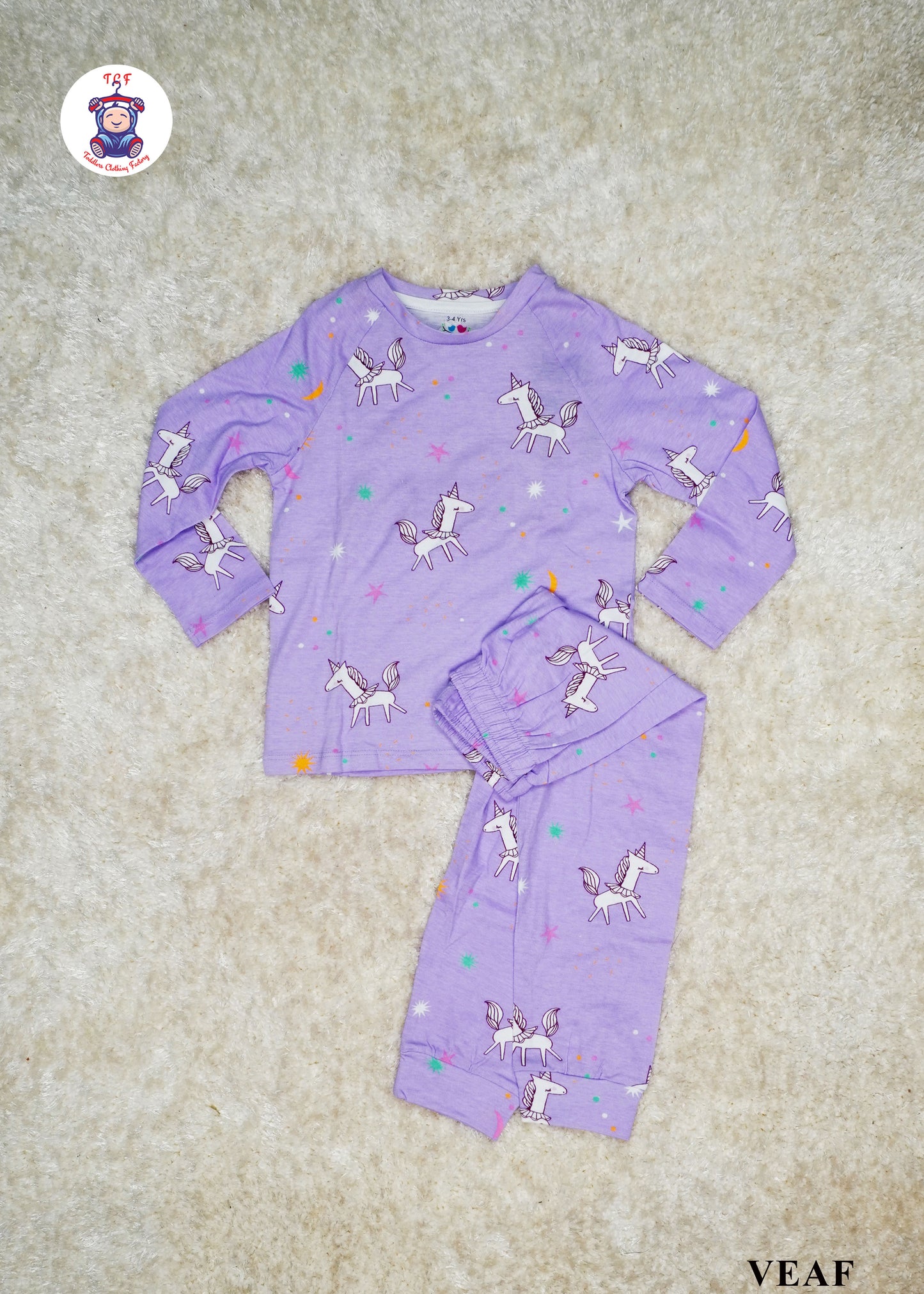 Lavender - Girls Unicorn NightWear