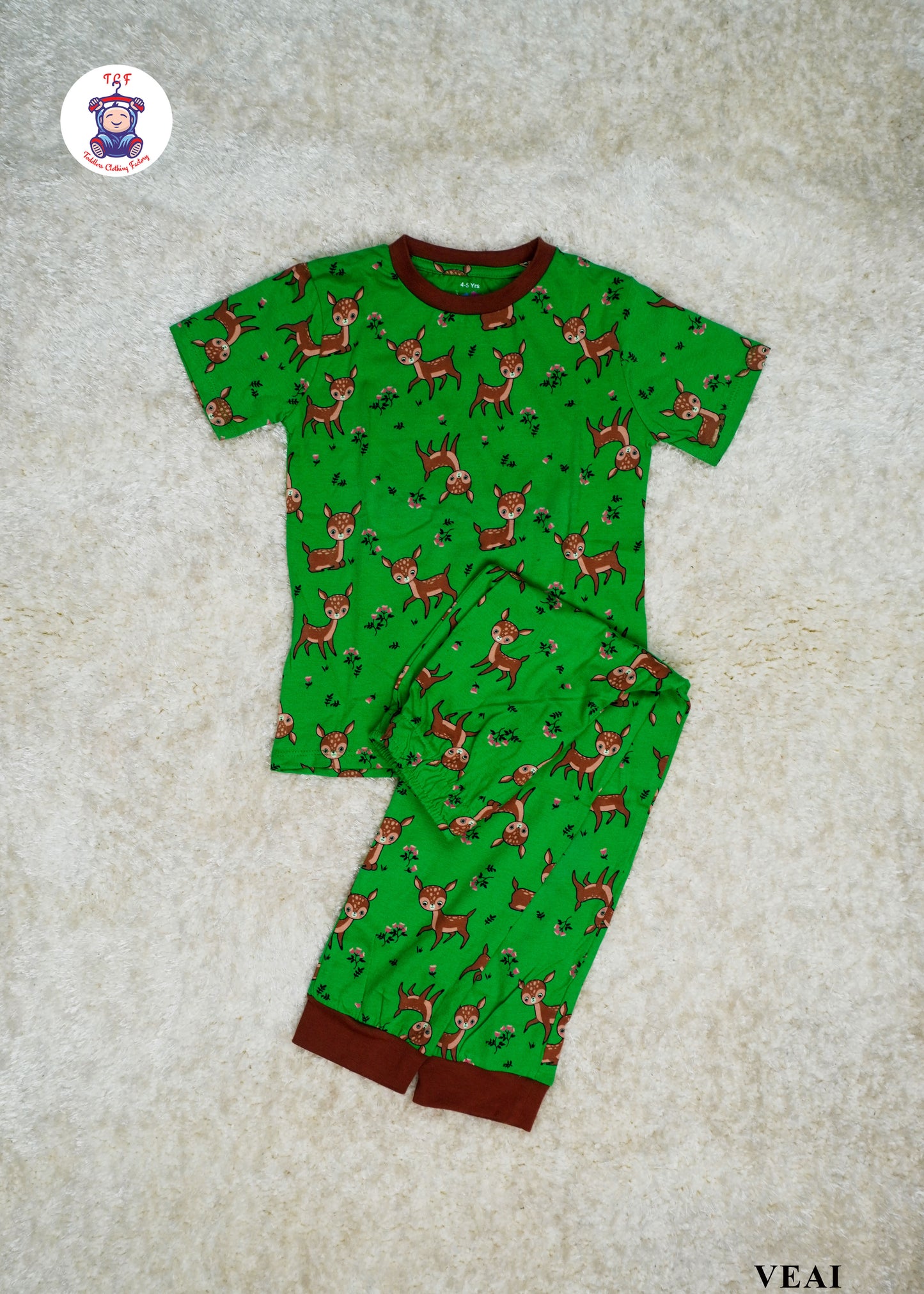 Green - Boys Animal Print Night Wear