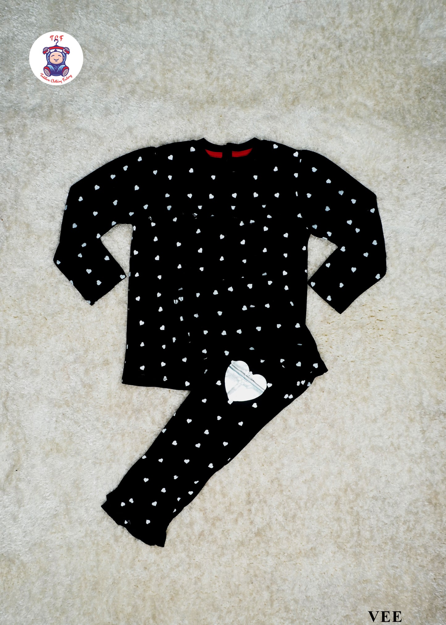 Black & White Heart - Boys Night Wear