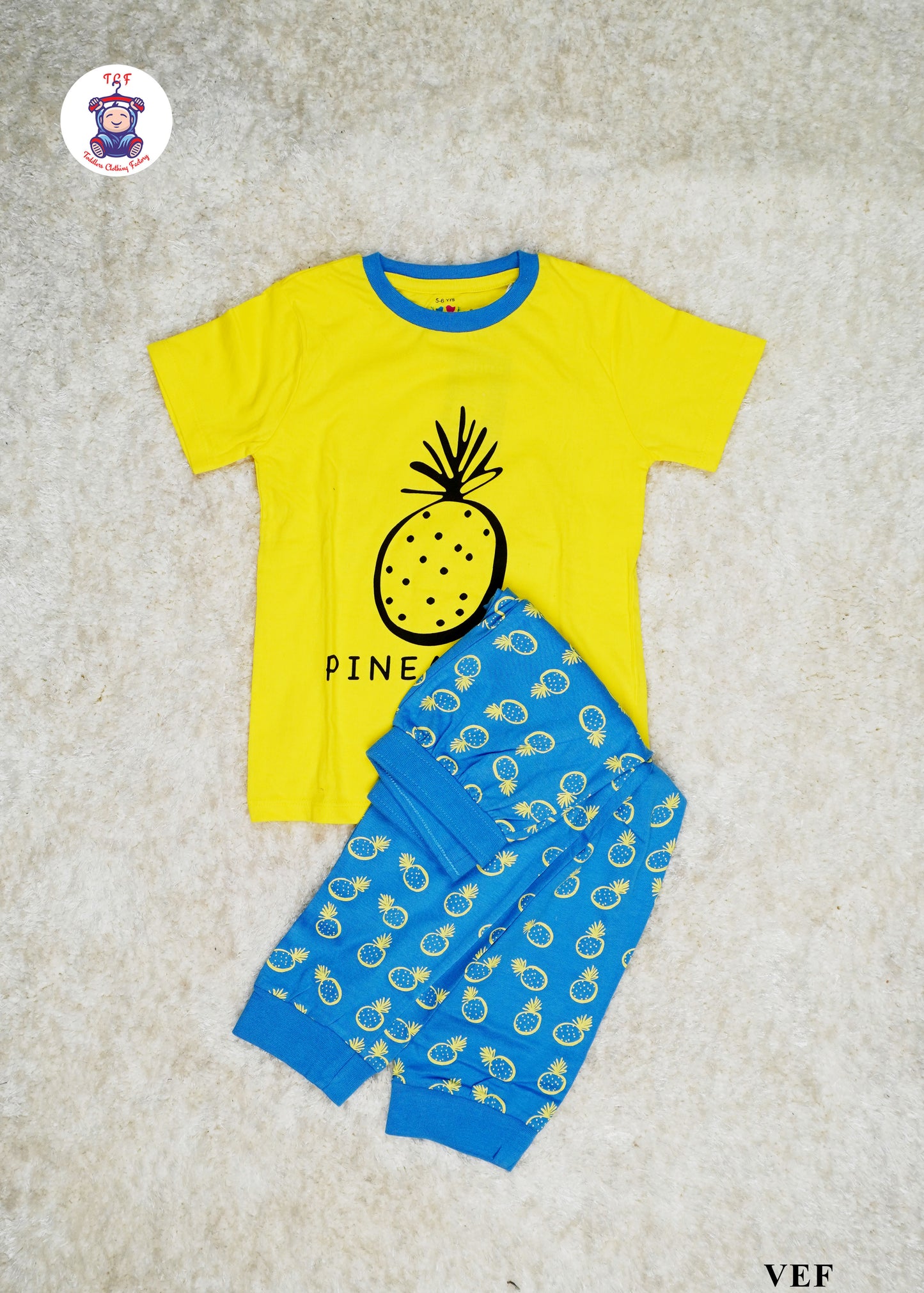 Yellow - Girls Pineapple Night Wear