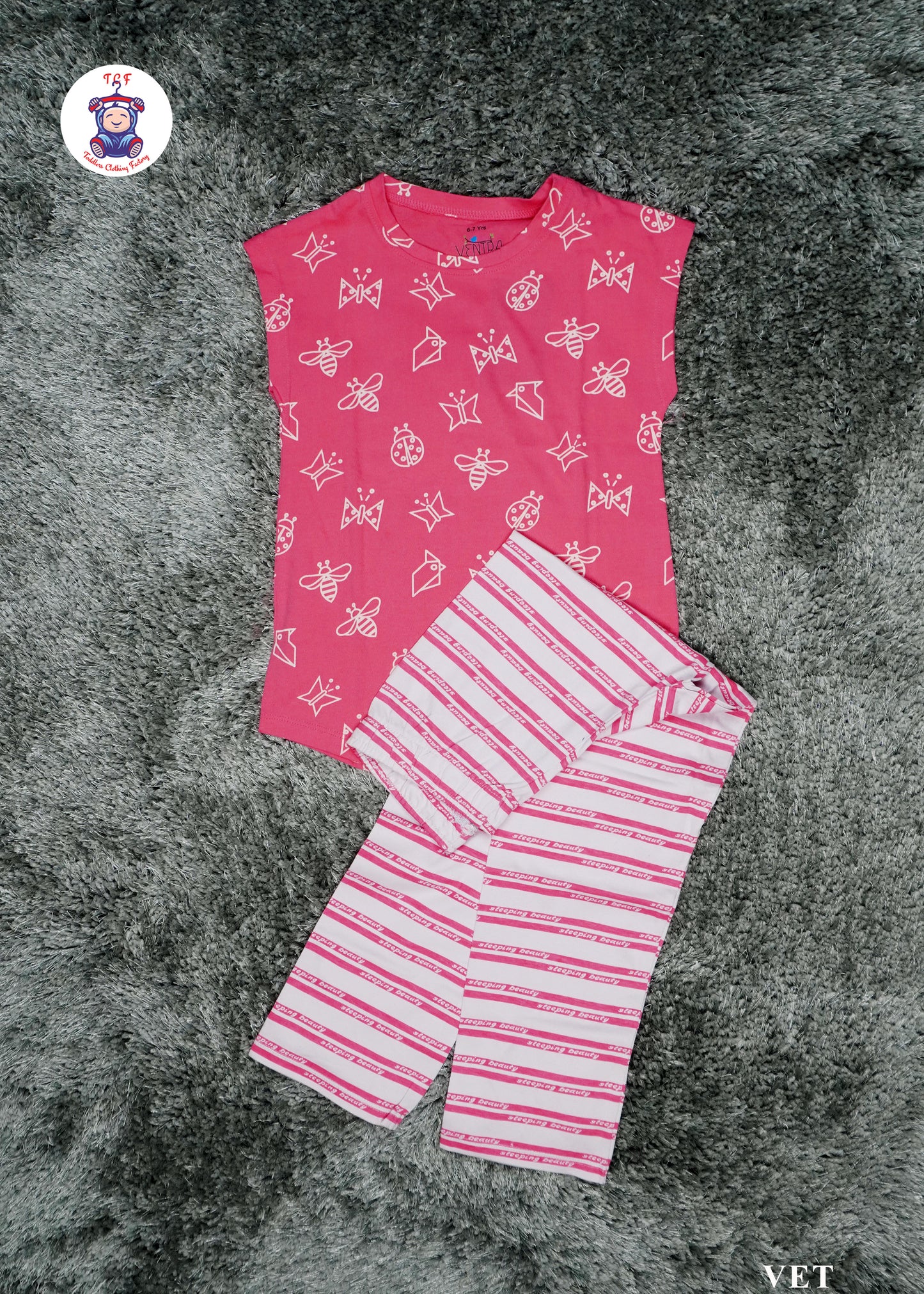 Pink & White - Girls Pyjama Sets