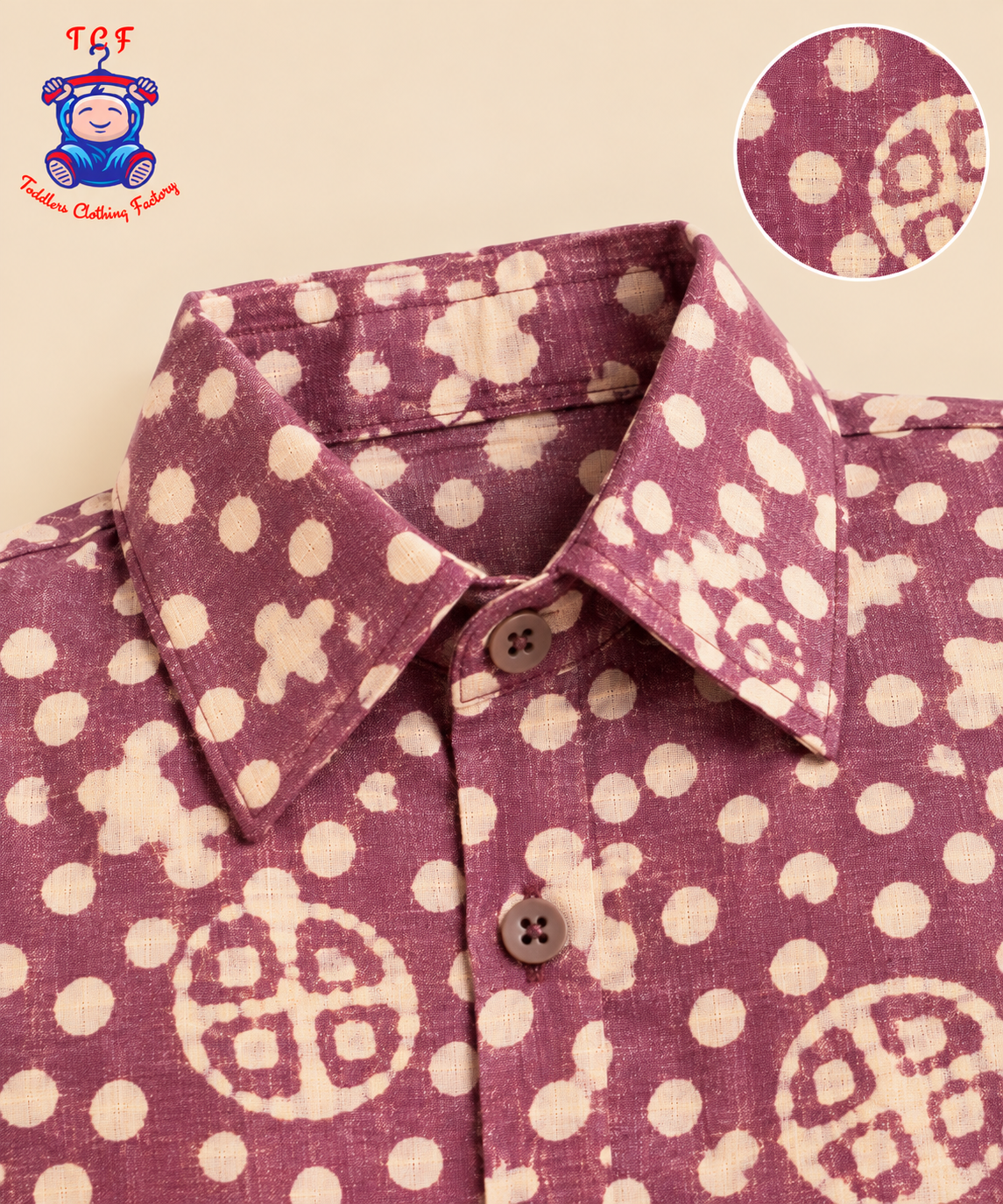 Lavender & Beige - Boys Readymade Bhatik Shirts