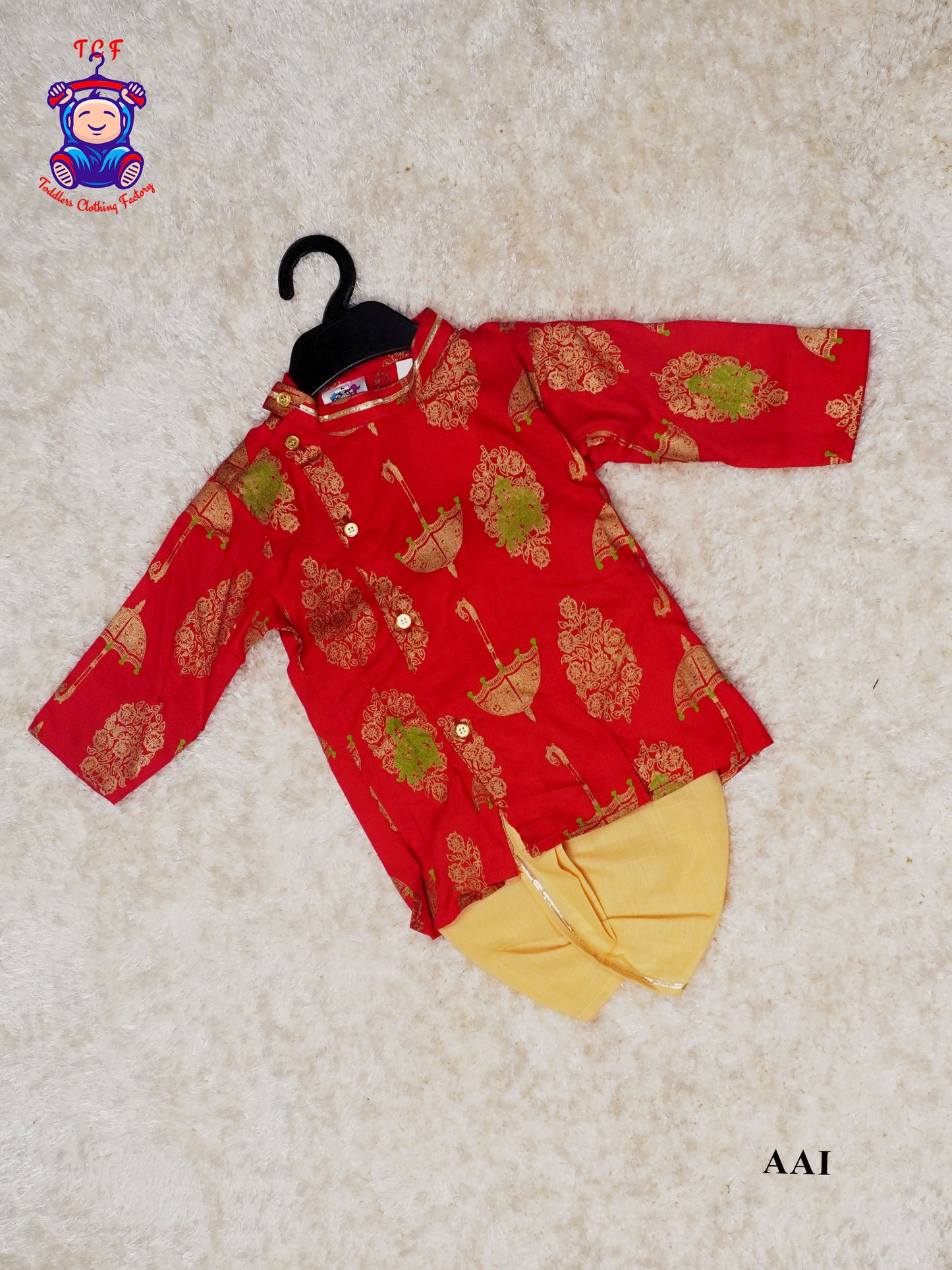 Red & Gold - Boys Dhoti Kurta Sets