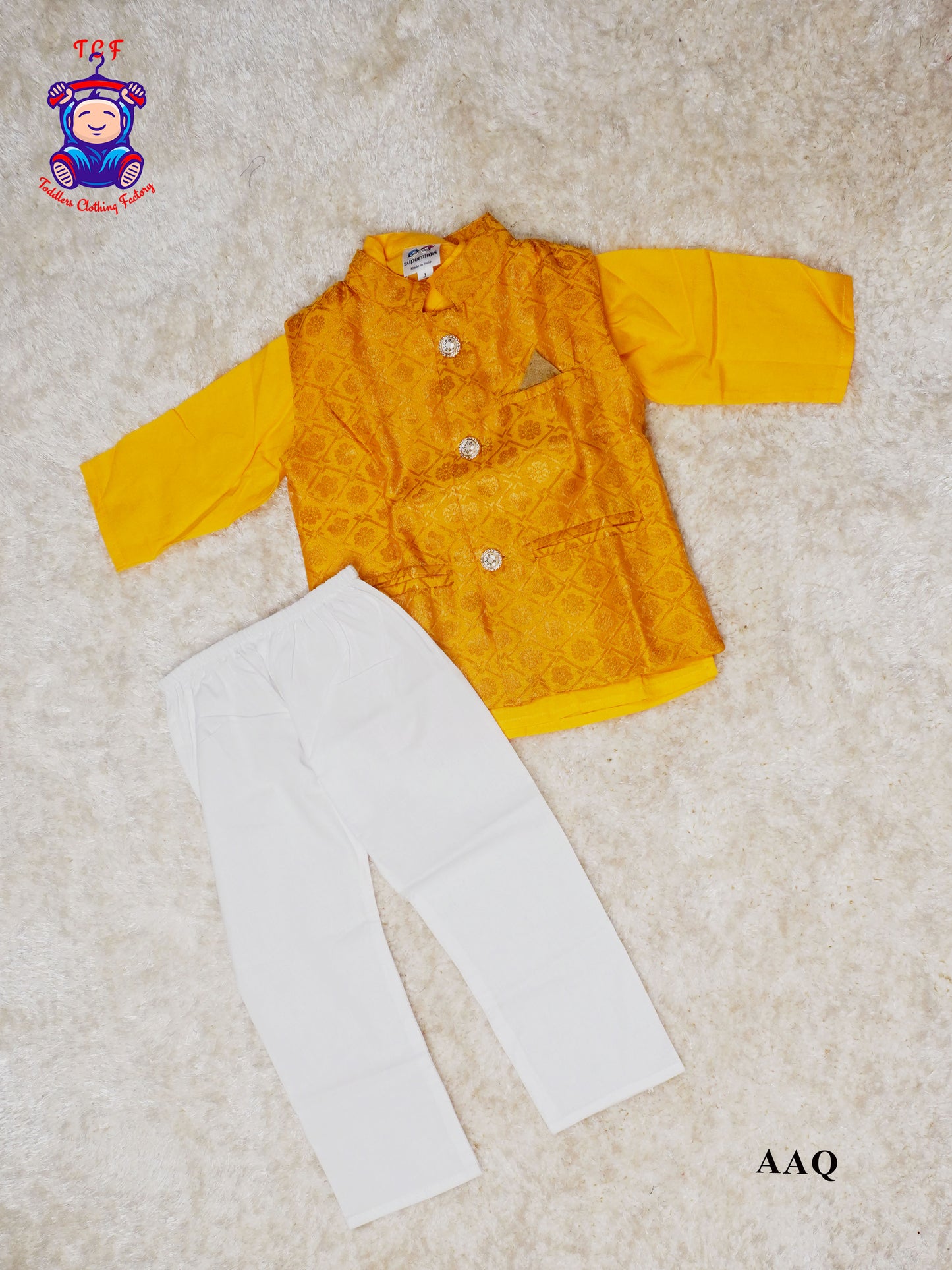 Yellow Kurta With Yellow Jacket and Pant
