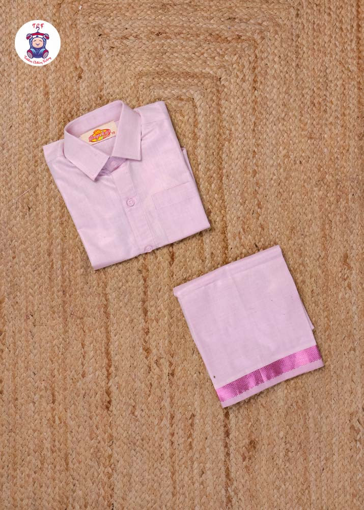 Pink - Boys Readymade Dhotis & Shirts
